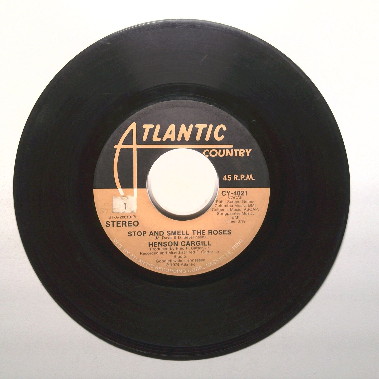 Henson Cargill - Strawberry Roan; Stop and Smell the Roses - Vinyl 45 RPM 7"