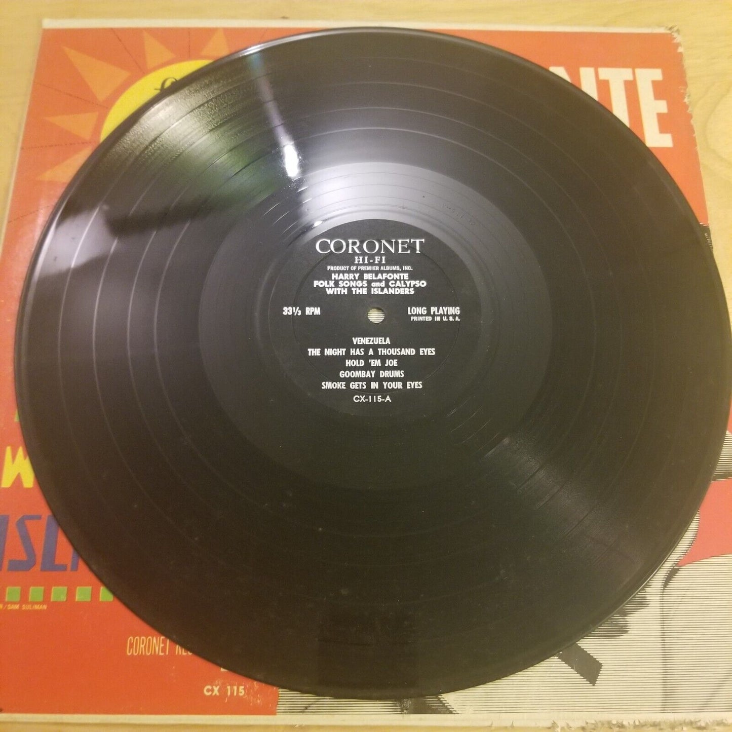 Harry Bafonte - Folk Songs and Calypso With The Islanders - CX-115 Vinyl Record