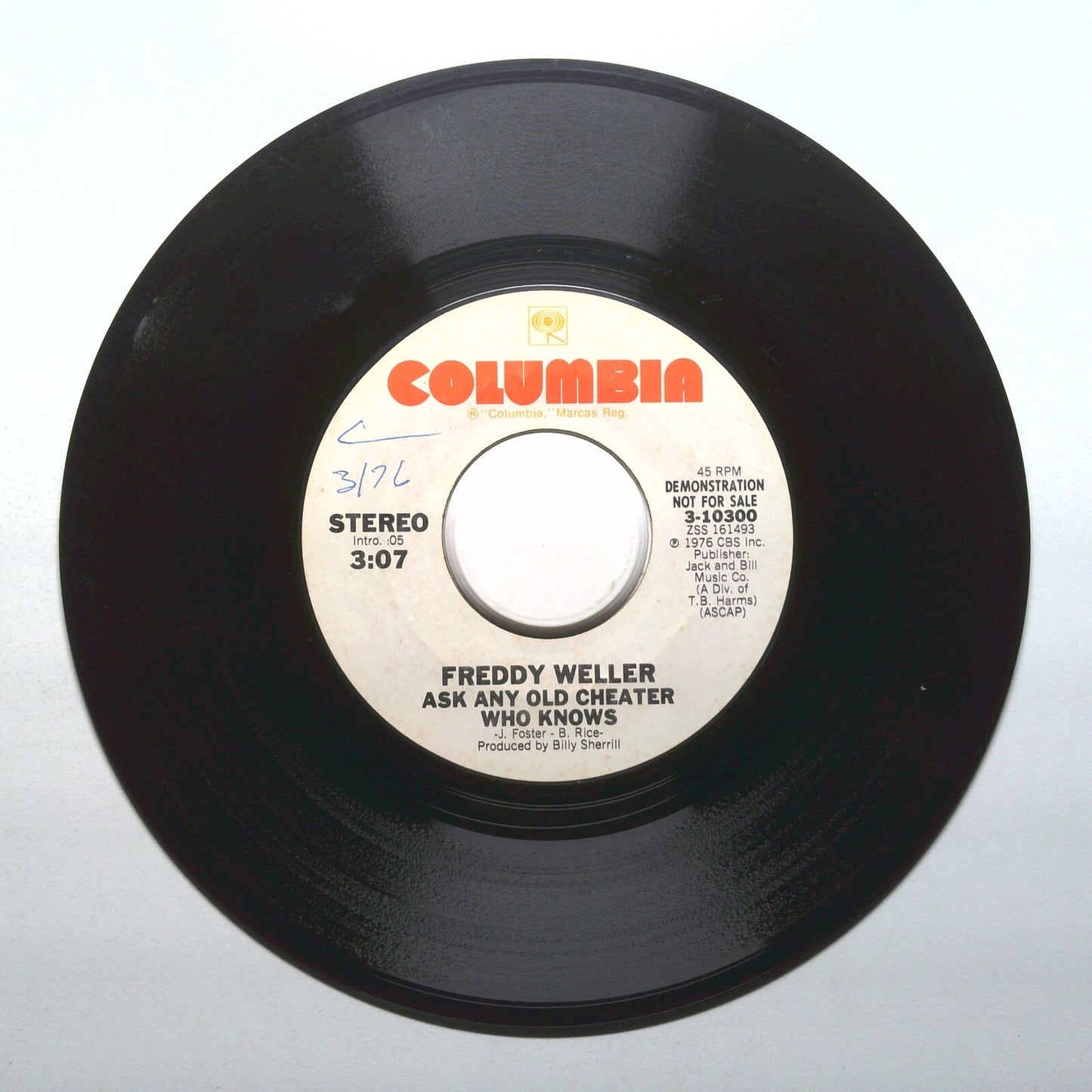 Freddy Weller - Ask Any Old Cheater Who Knows - Demo Vinyl 45 RPM 7"