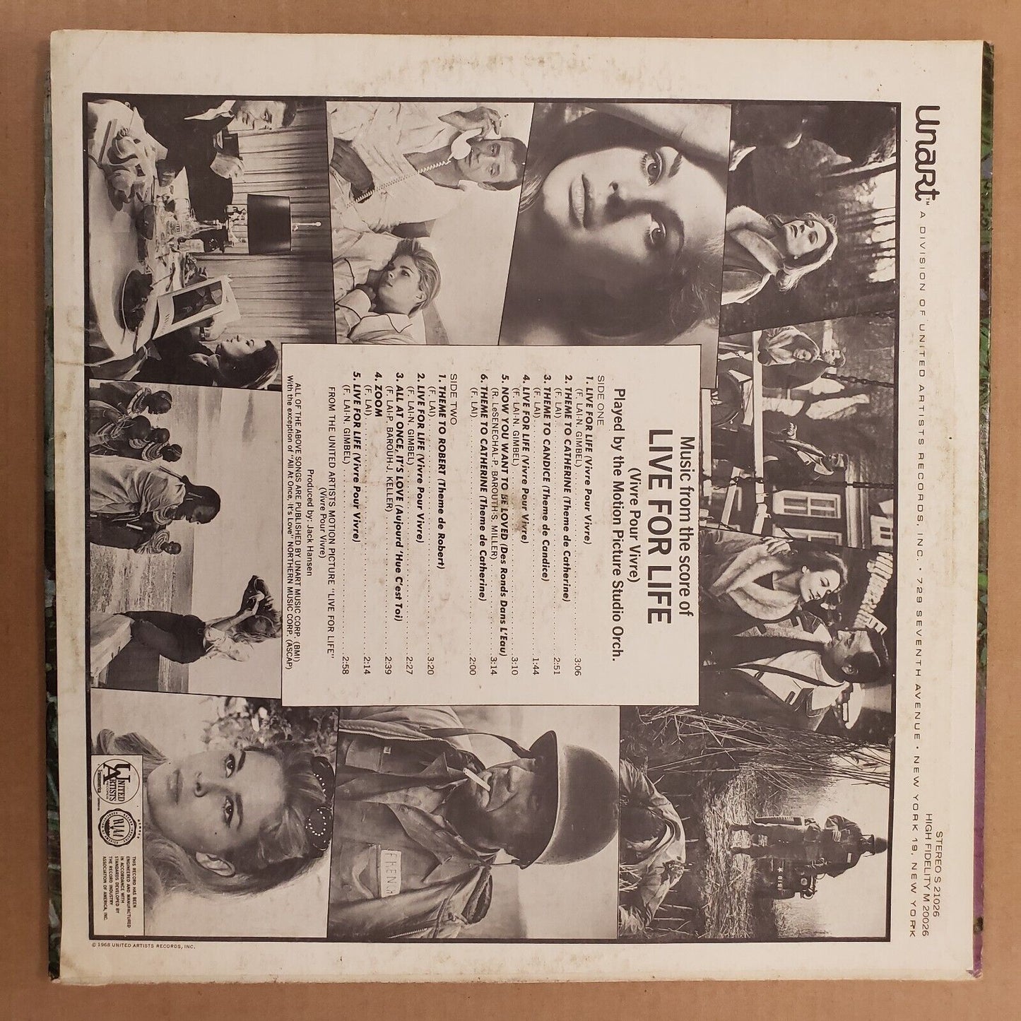 Live For Life (Vivre Pour Vivre) Soundtrack - S 21026 Vinyl Record LP
