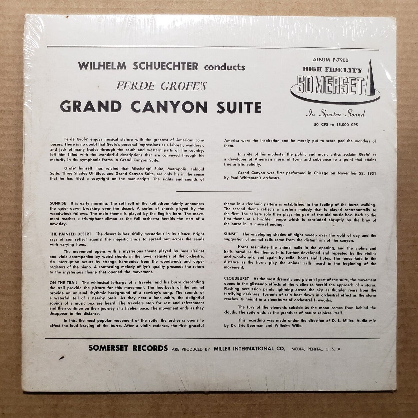 Ferde Grofe's Grand Canyon Suite - Played By 101 Strings - Vinyl Record LP