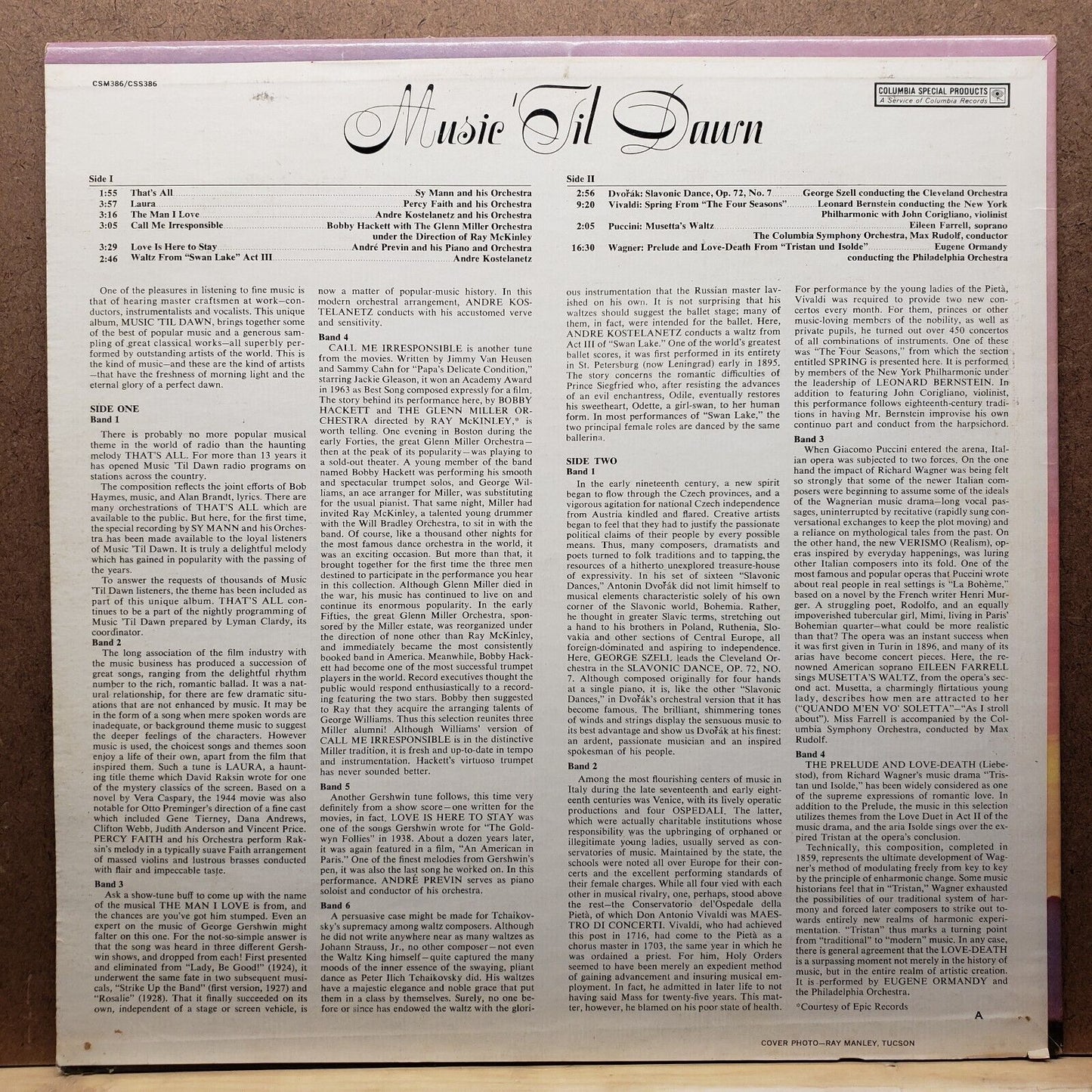 Music 'Til Dawn - CSS 386 - Vinyl Record LP