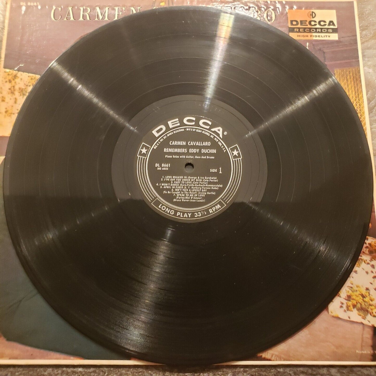 Carmen Cavallaro Remembers Eddy Duchin - DL 8661 Vinyl Record LP