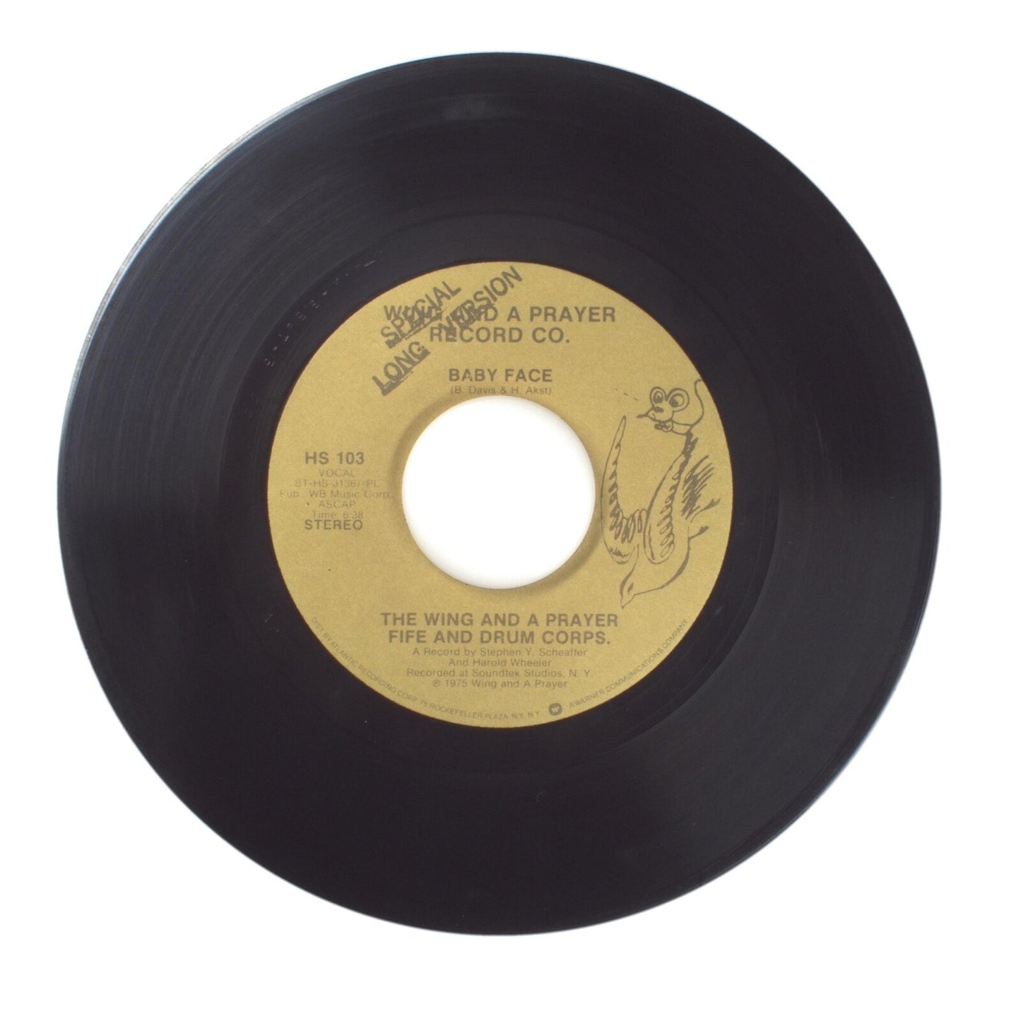 The Wing and a Prayer Fife and Drum Corps - Baby Face - Vinyl Record 45 RPM 7"