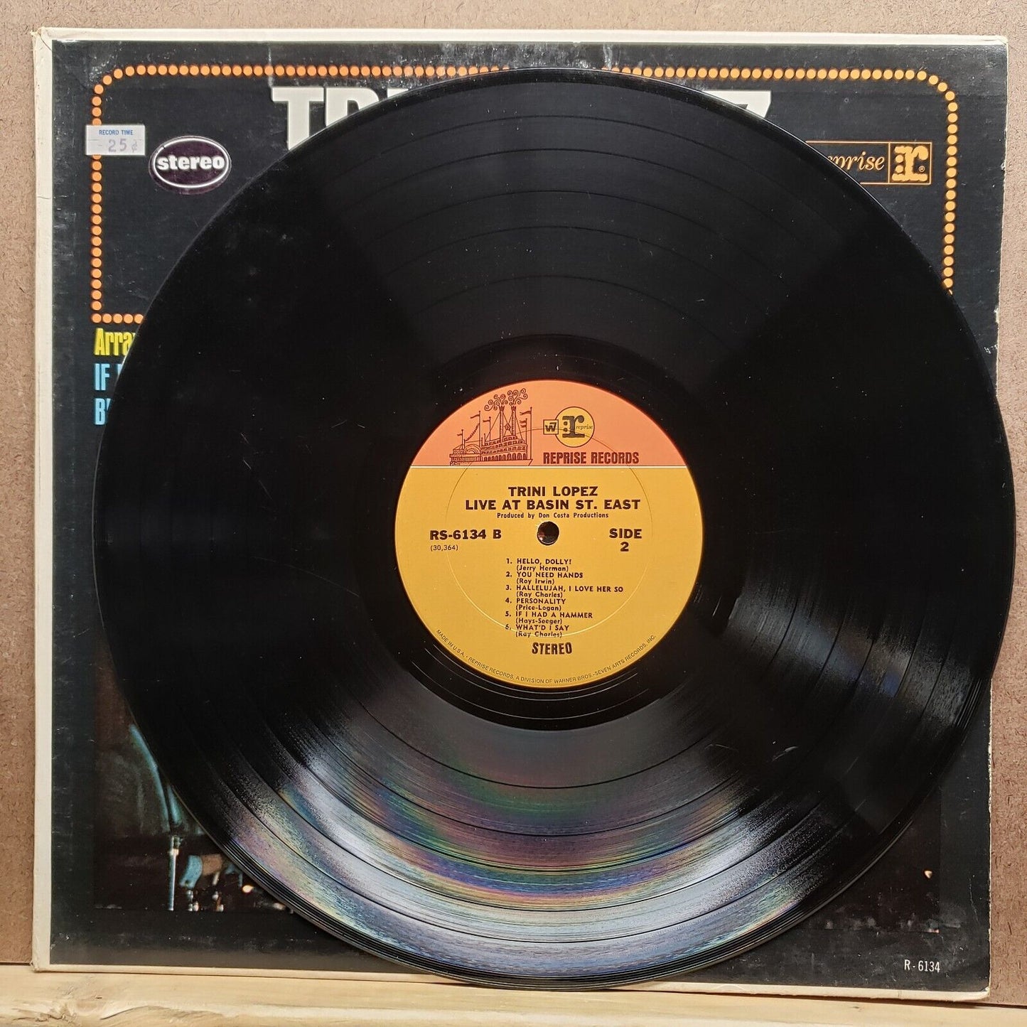 Trini Lopez Live At Basin St. East - RS-6134 - Vinyl Record LP