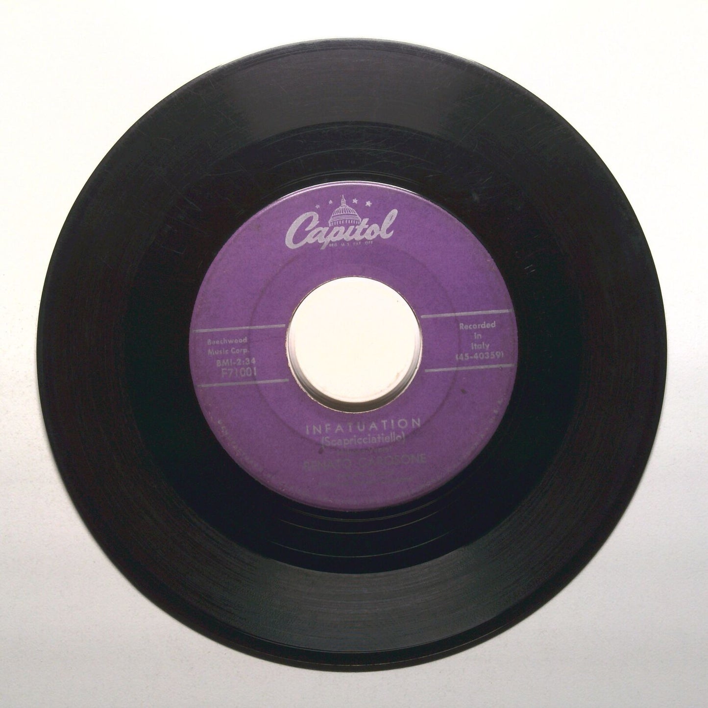 Renato Carosone - Lotta Piano; Infatuation - Vinyl Record 45 RPM 7"