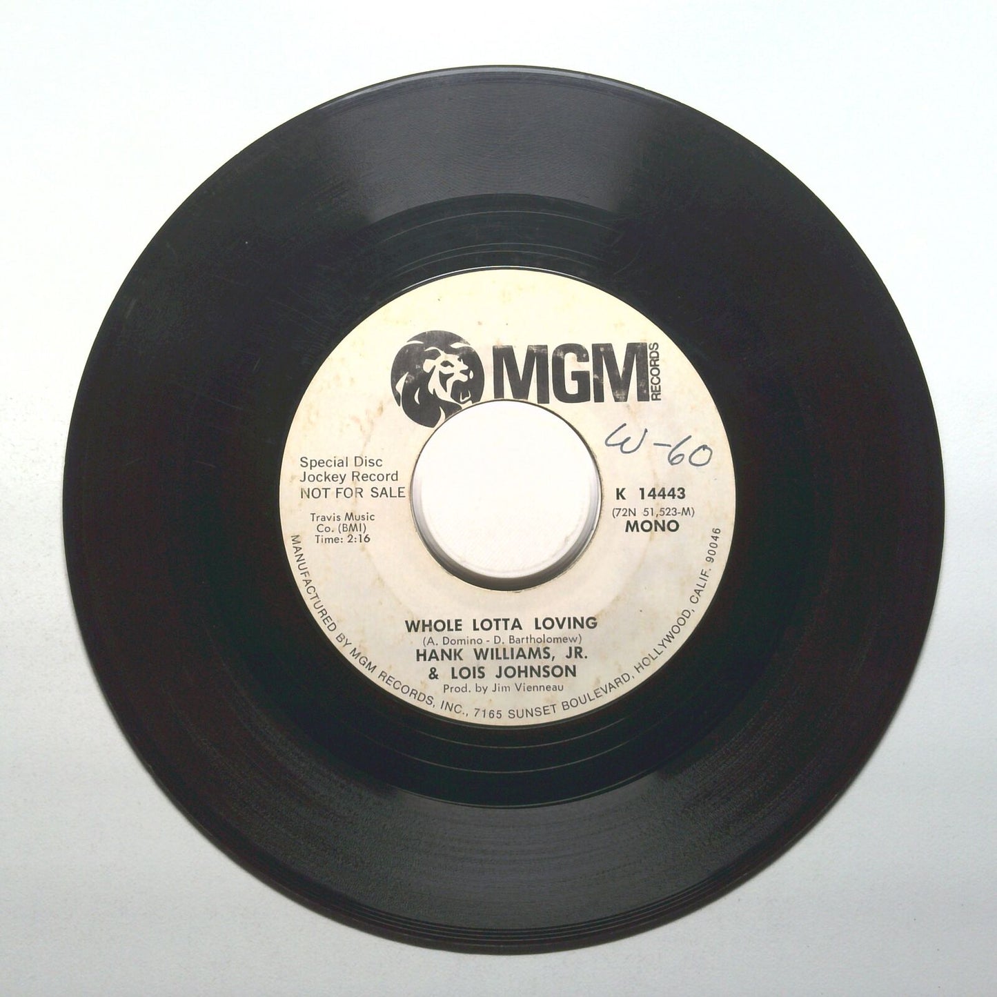 Hank Williams Jr, Lois Johnson - Whole Lotta Loving - Vinyl 45 RPM 7"
