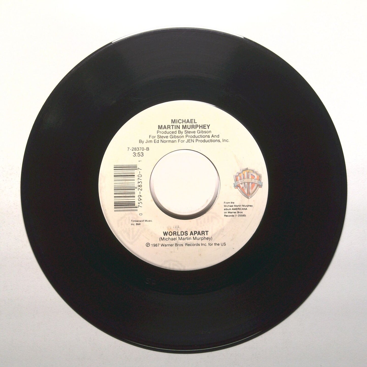 Michael Martin Murphey - A Long Line of Love; Worlds Apart - Vinyl 45 RPM 7"