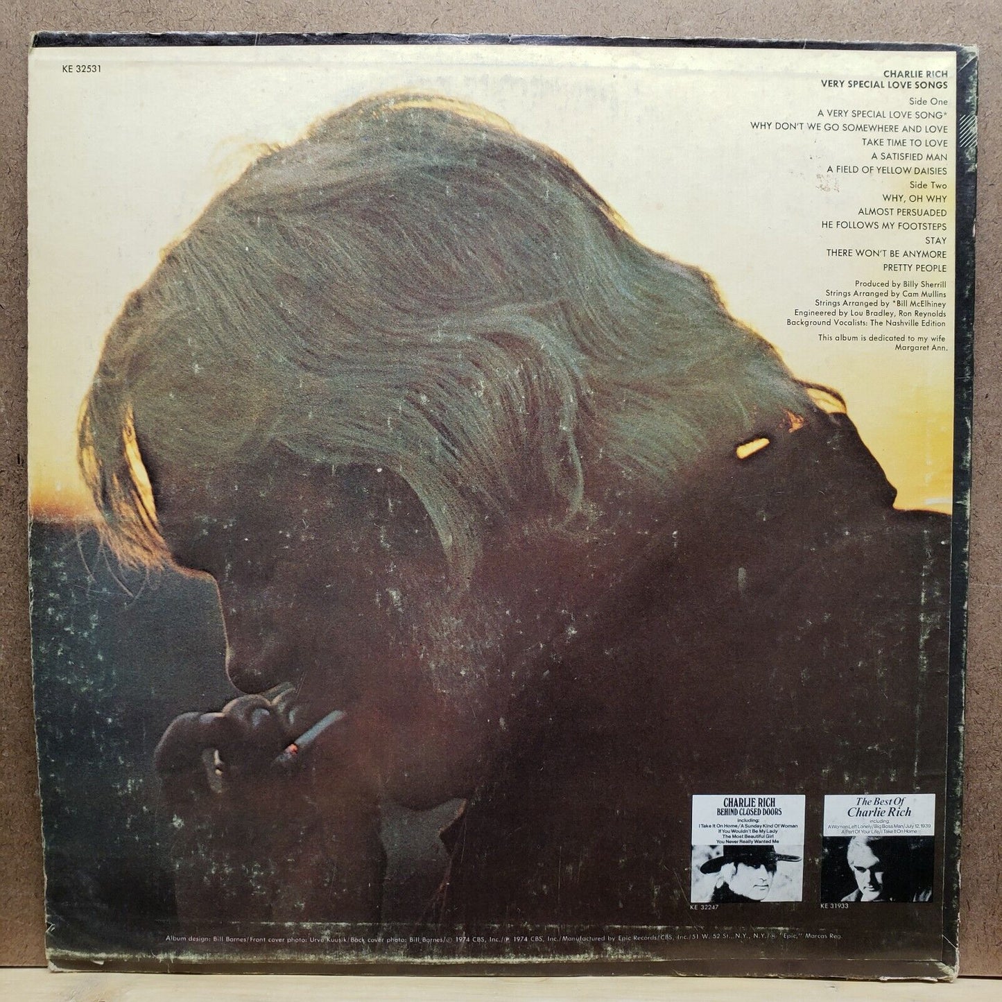 Charlie Rich - Very Special Love Songs - KE 32521 - Vinyl Record LP