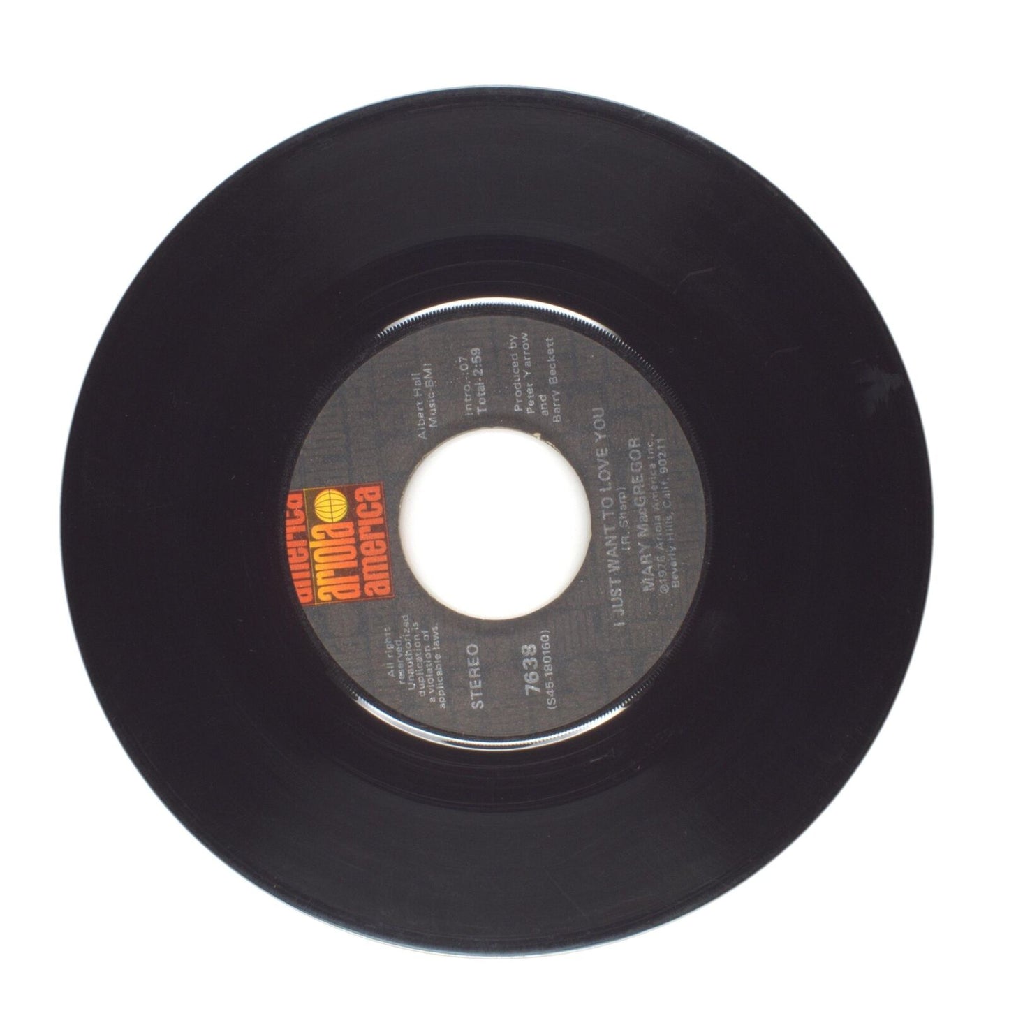 Mary MacGregor - Torn Between Two Lovers; I Just Want to Love You - 45 RPM 7"
