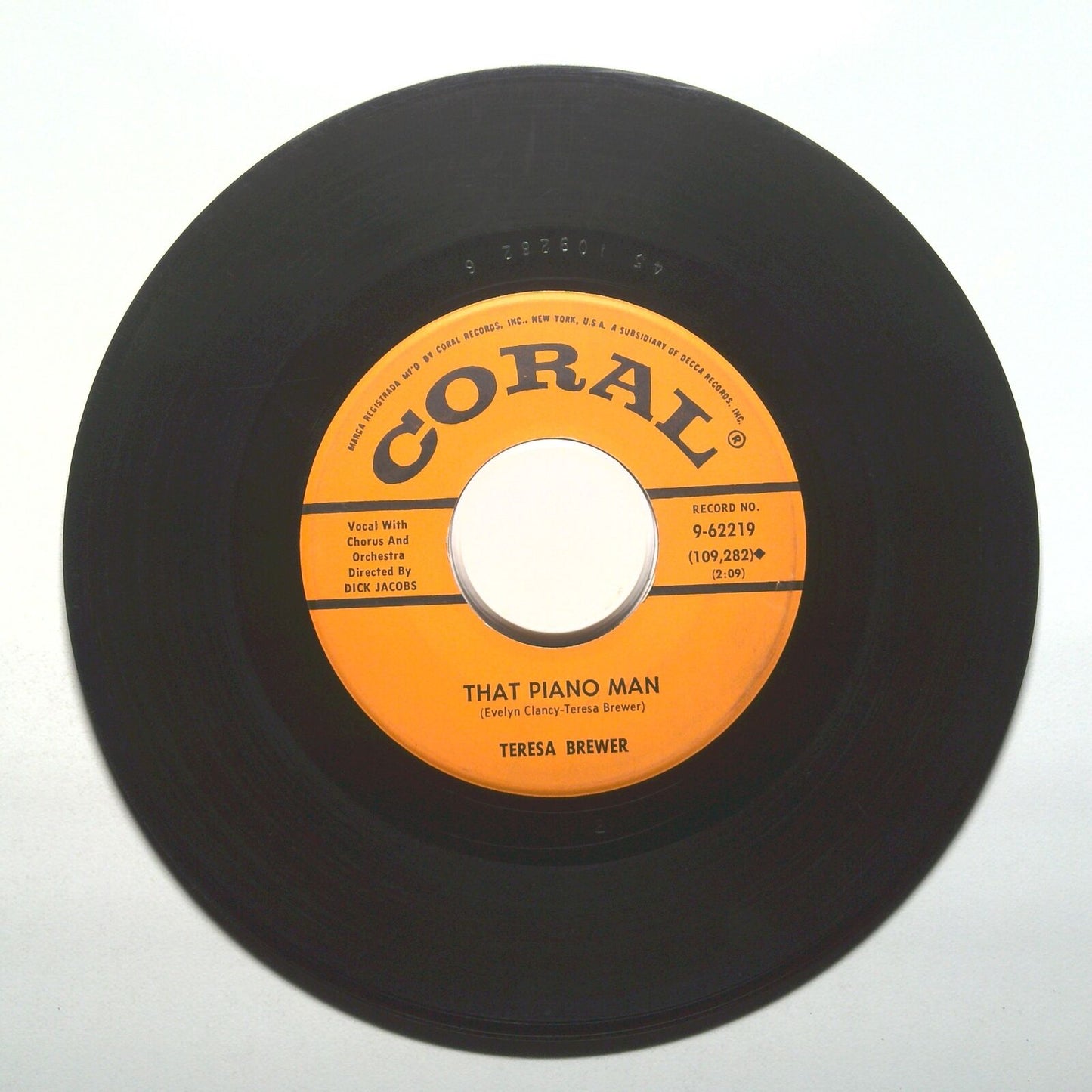 Teresa Brewer - Anymore; That Piano Man - Vinyl 45 RPM 7"