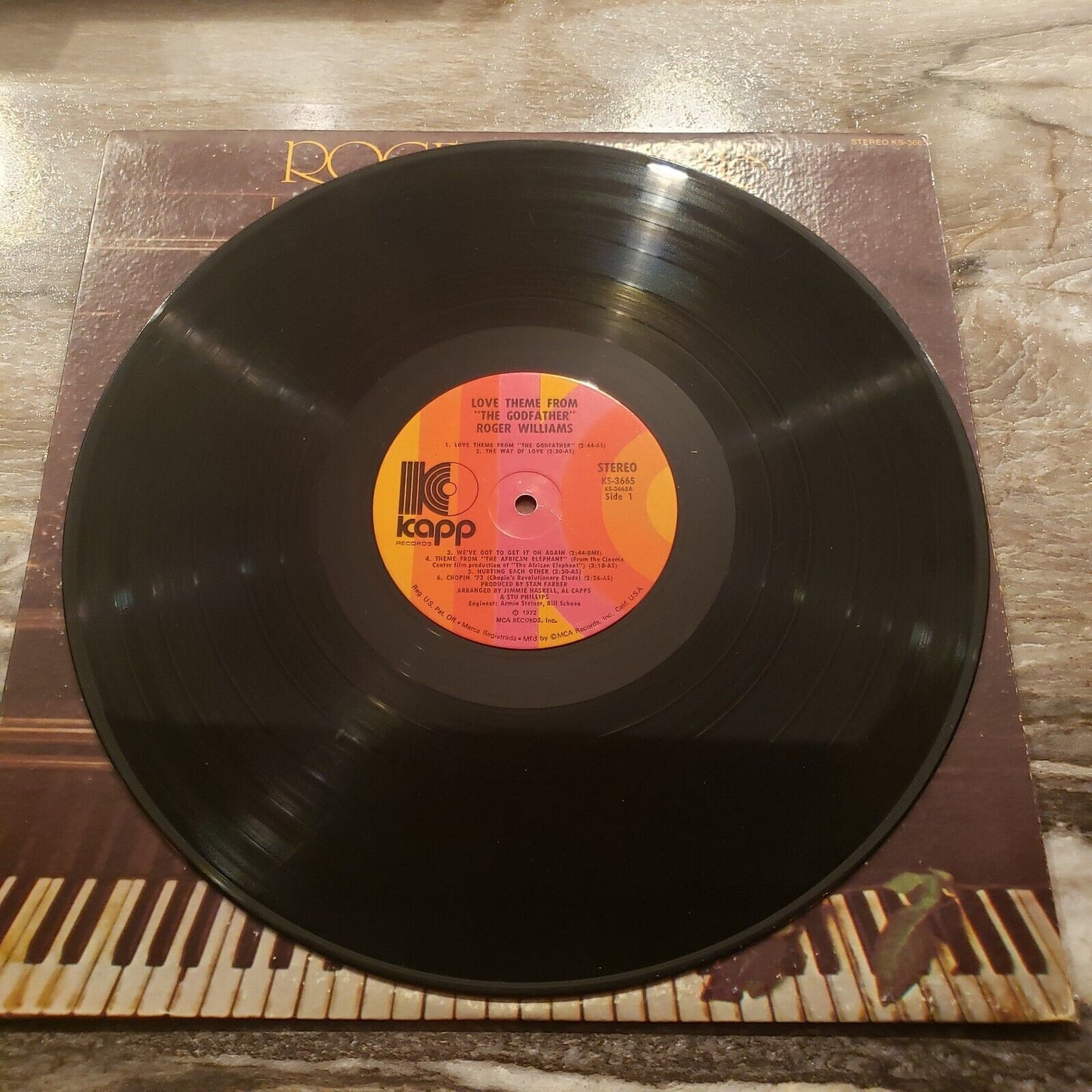 Roger Williams - Love Theme From The Godfather- 1972 KS-3665 Vinyl Record LP