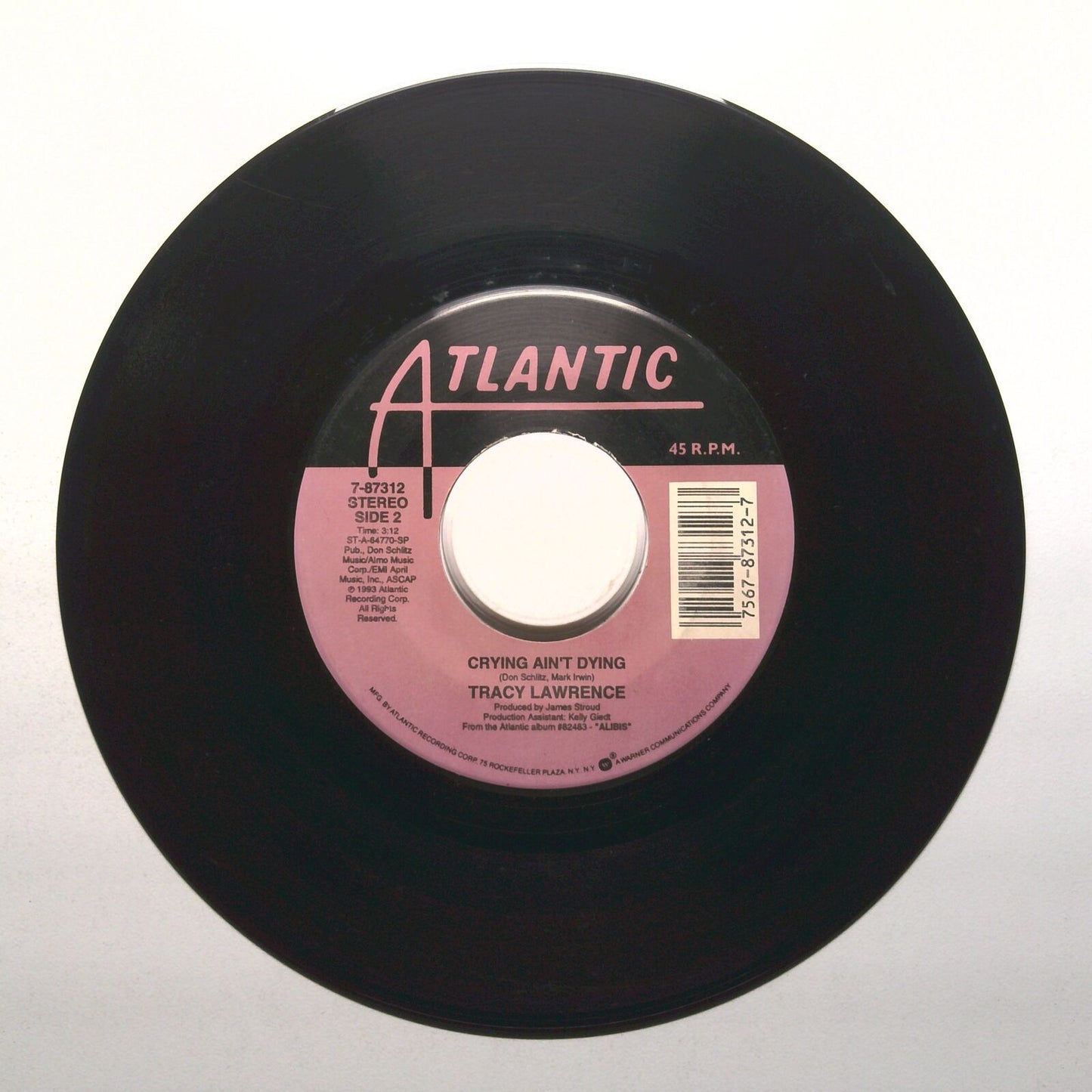 Tracy Lawrence - My Second Home; Crying Ain't Dying - Vinyl Record 45 RPM 7"