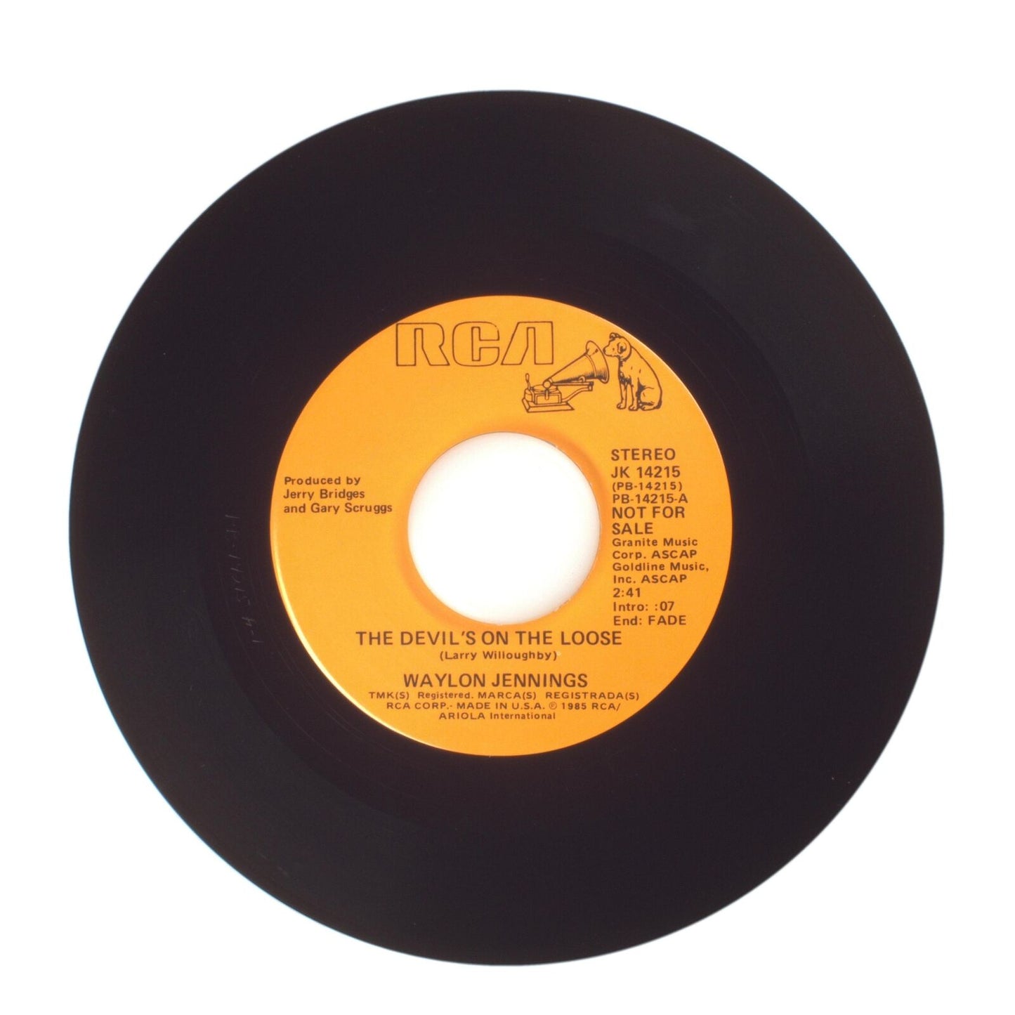 Waylon Jennings - The Devil's On The Loose - Vinyl Record 45 RPM 7"