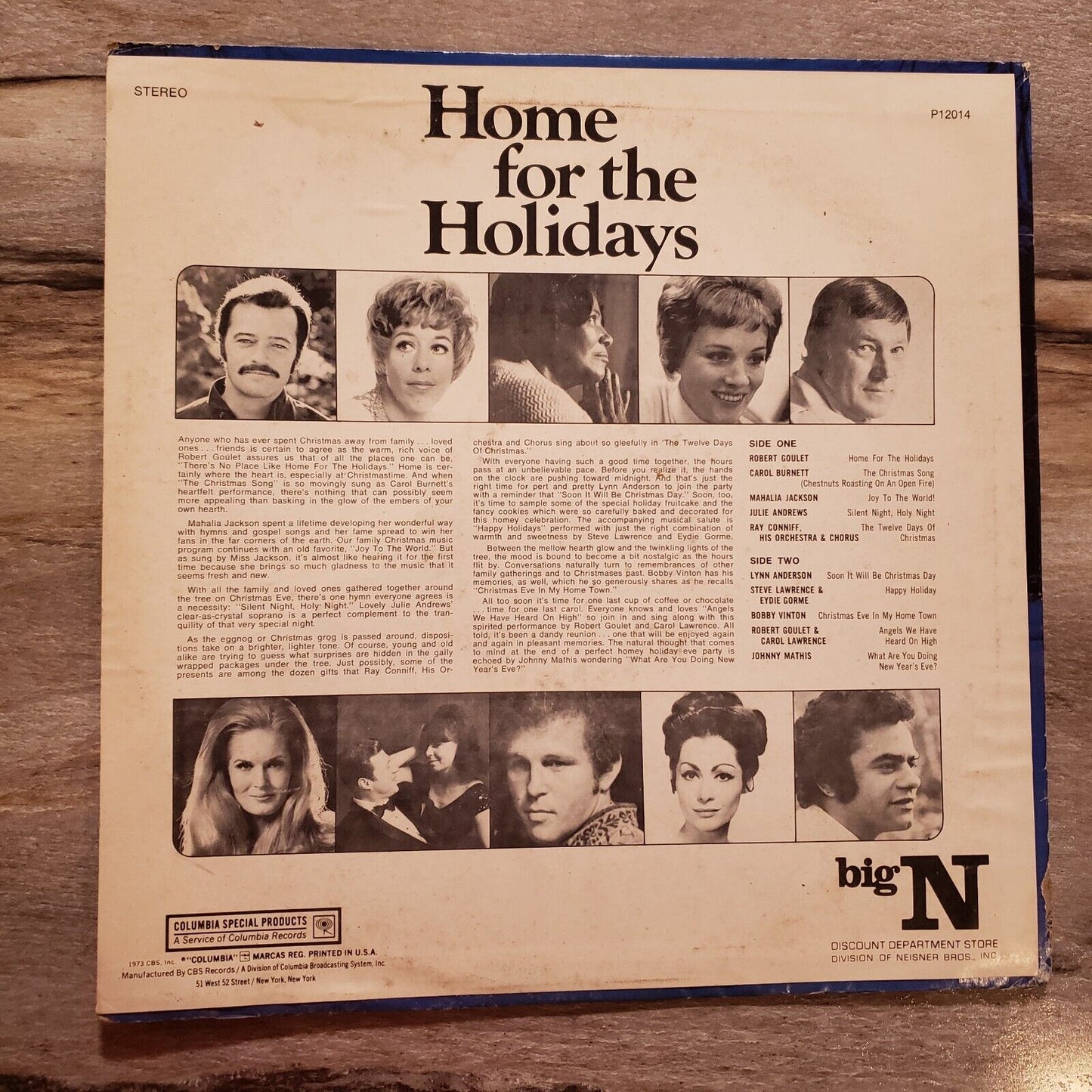 Columbia Records - Home For The Holidays - 1973 - P 12014 - Vinyl Record LP