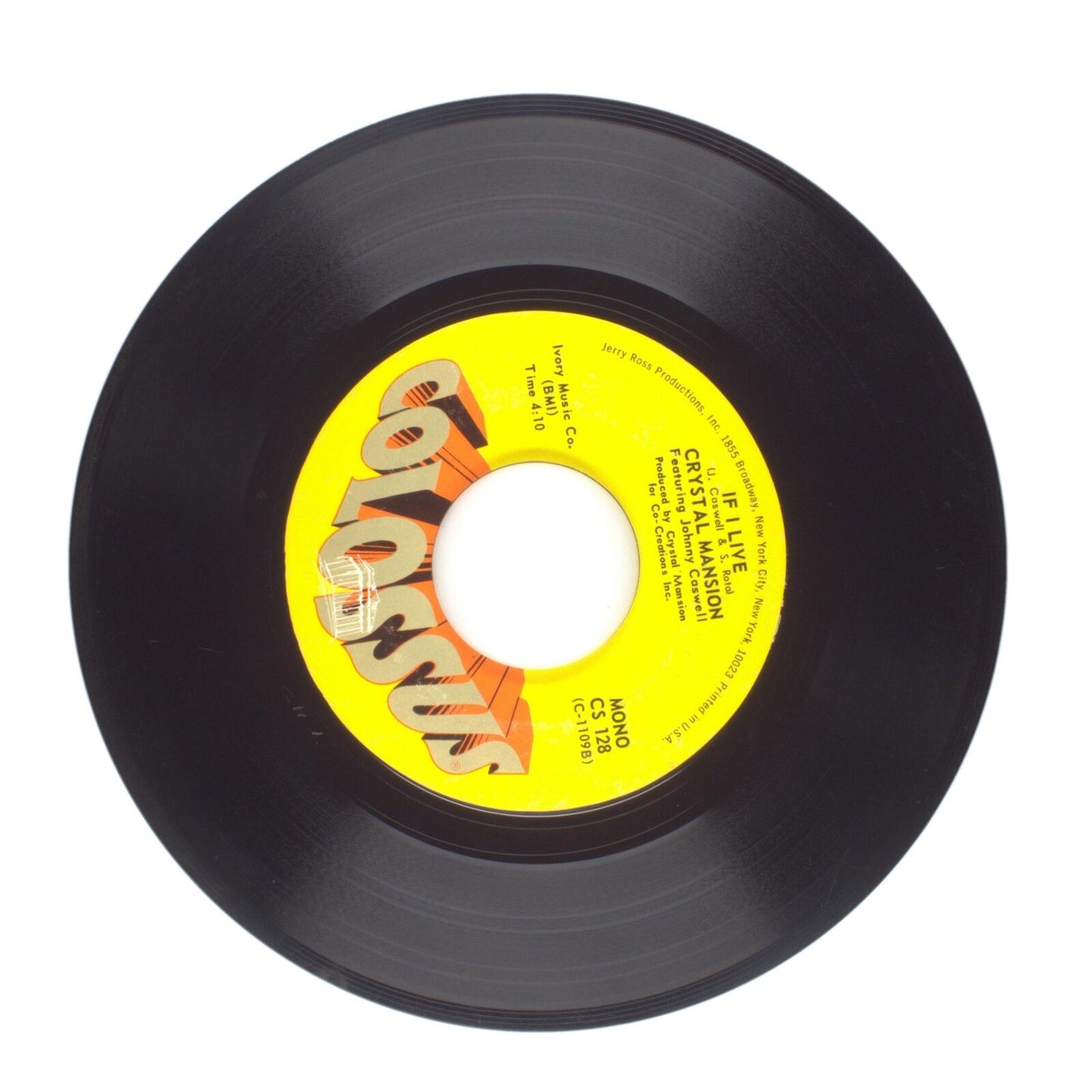 Crystal Mansion - Carolina in My Mind; If I Live - Vinyl Record 45 RPM 7"
