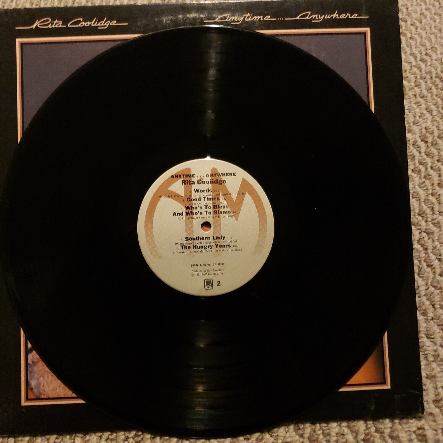 Rita Coolidge - Anytime... Anywhere - 1977 SP-4616 Record Vinyl LP