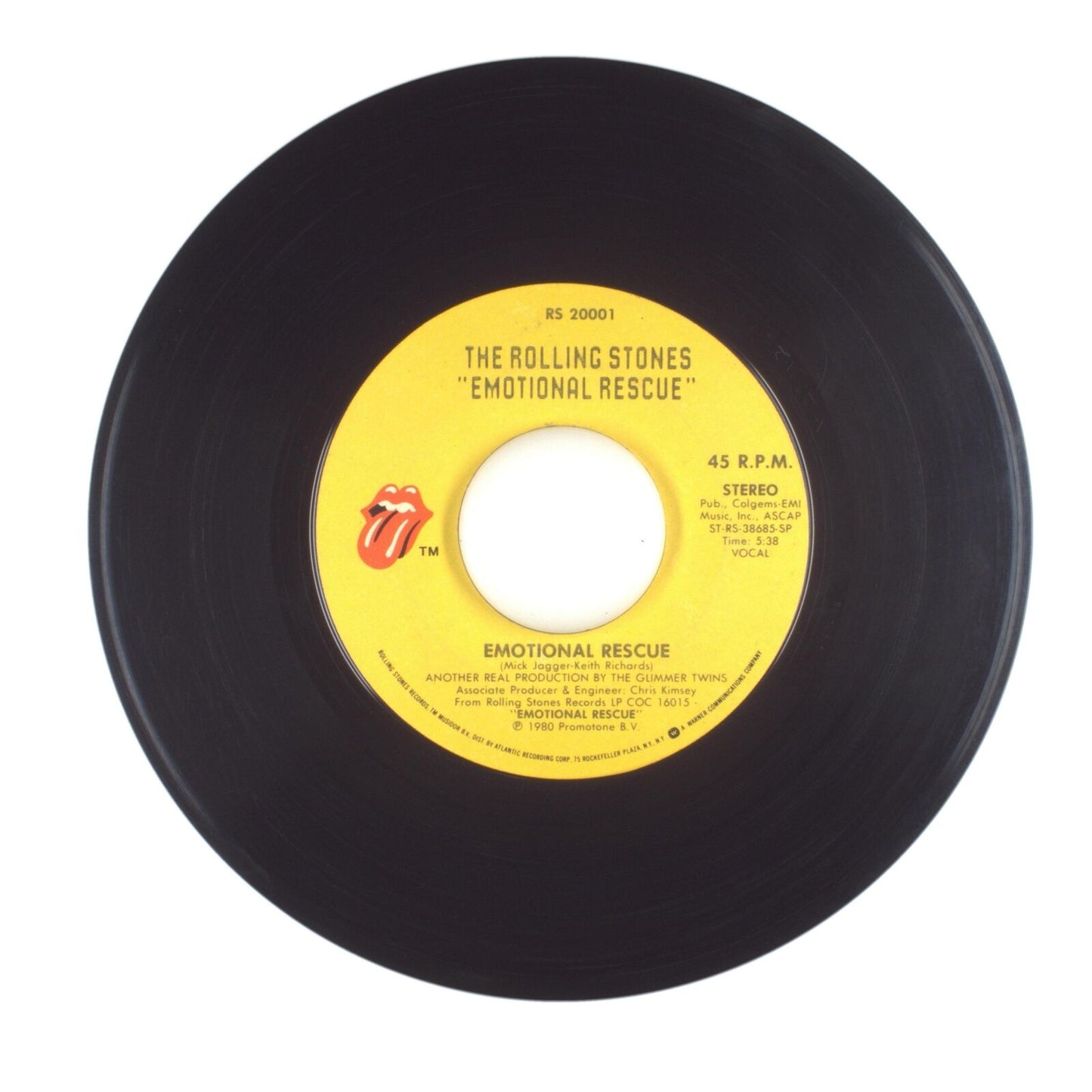 The Rolling Stones - Emotional Rescue; Down in the Hole - Vinyl Record 45 RPM 7"