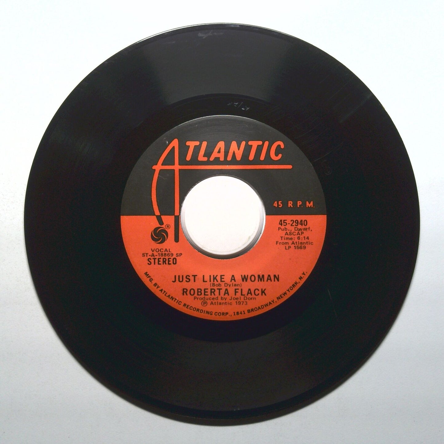 Roberta Flack - Killing Me Softly With His Song; Just Like A Woman - 45 RPM 7"