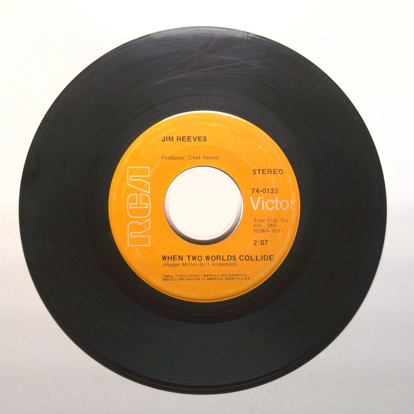 Jim Reeves - When Two Worlds Collide; Could I Be Falling in Love - 45 RPM 7"