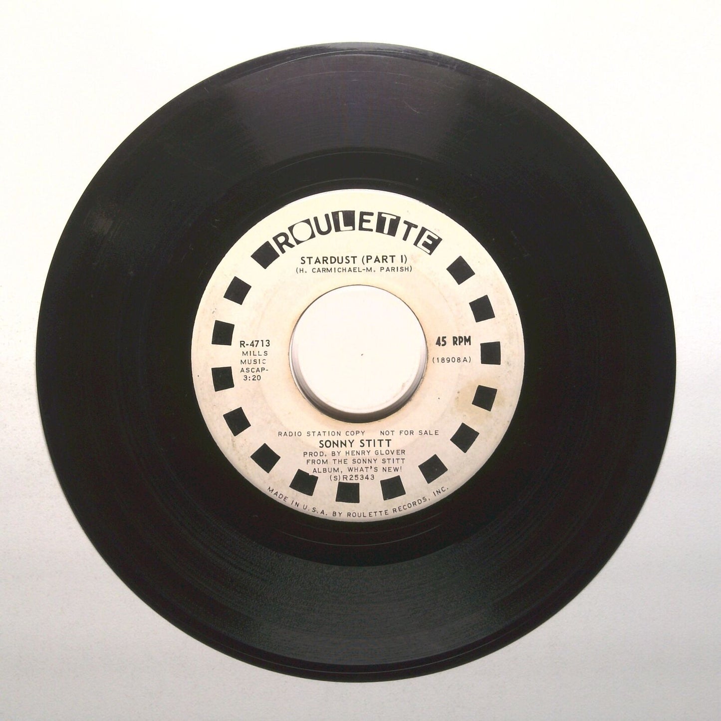 Sonny Stitt - Stardust - Radio Station Copy - Vinyl Record 45 RPM 7"