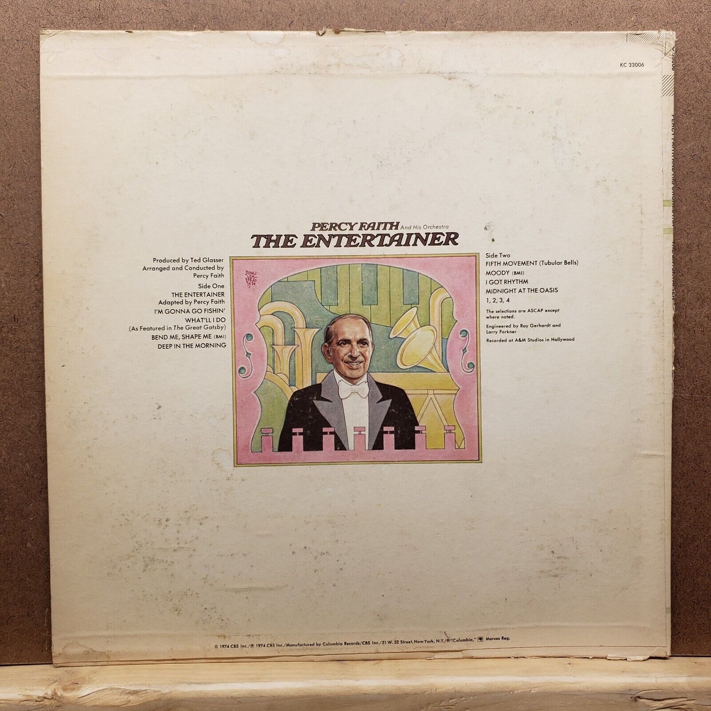 Percy Faith - The Entertainer - KC 33006 - 1974 - Vinyl Record LP