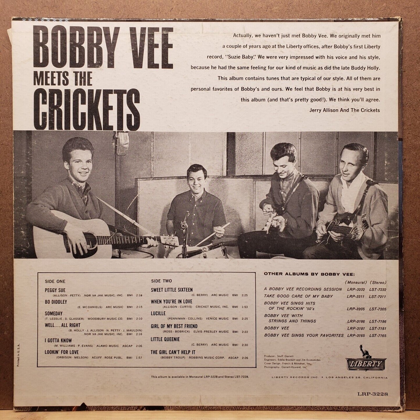 Bobby Vee - Meets The Crickets - LRP 3228 - Vinyl Record LP