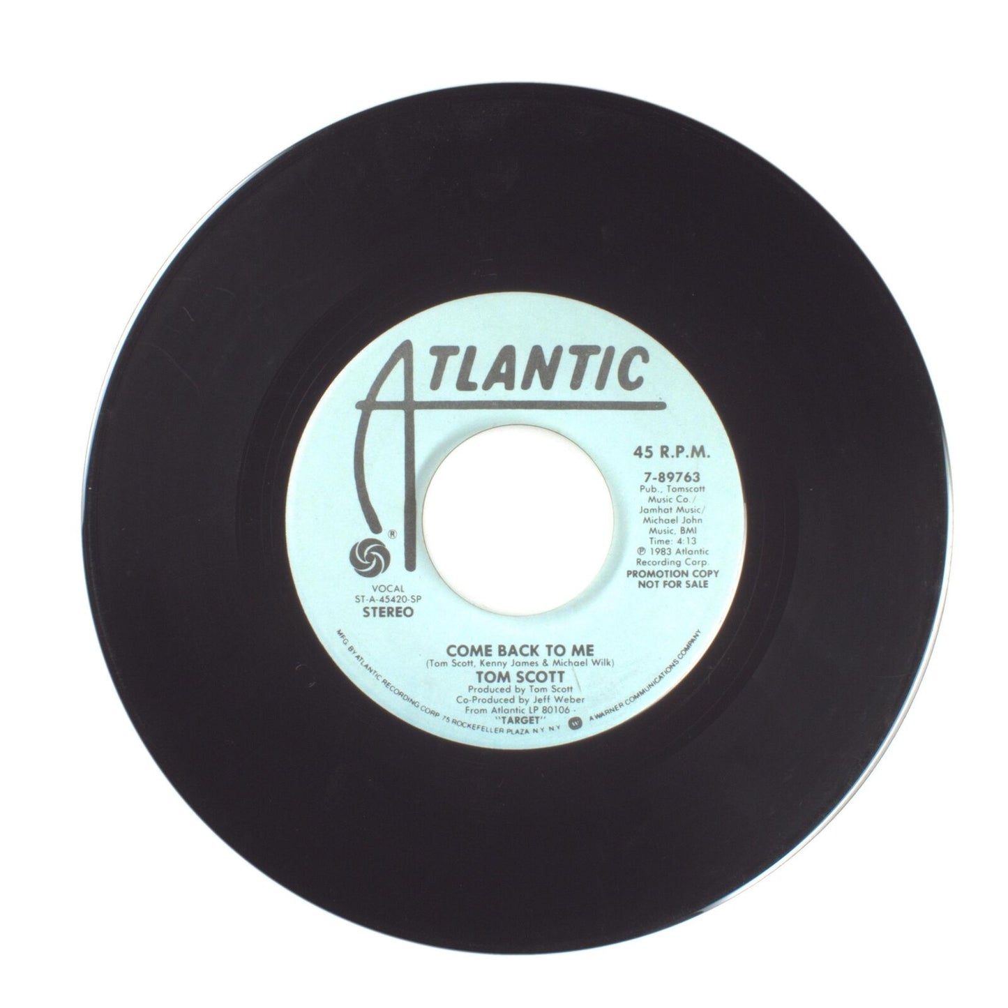 Tom Scott - Come Back to Me - Vinyl Record 45 RPM 7"