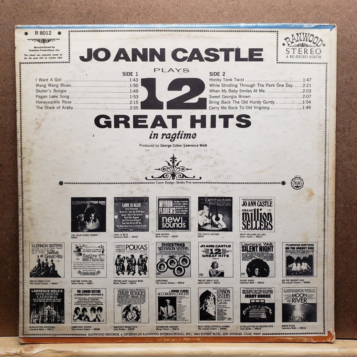 Joann Castle Plays Twelve Great Hits - RLP 8012 - Vinyl Record LP