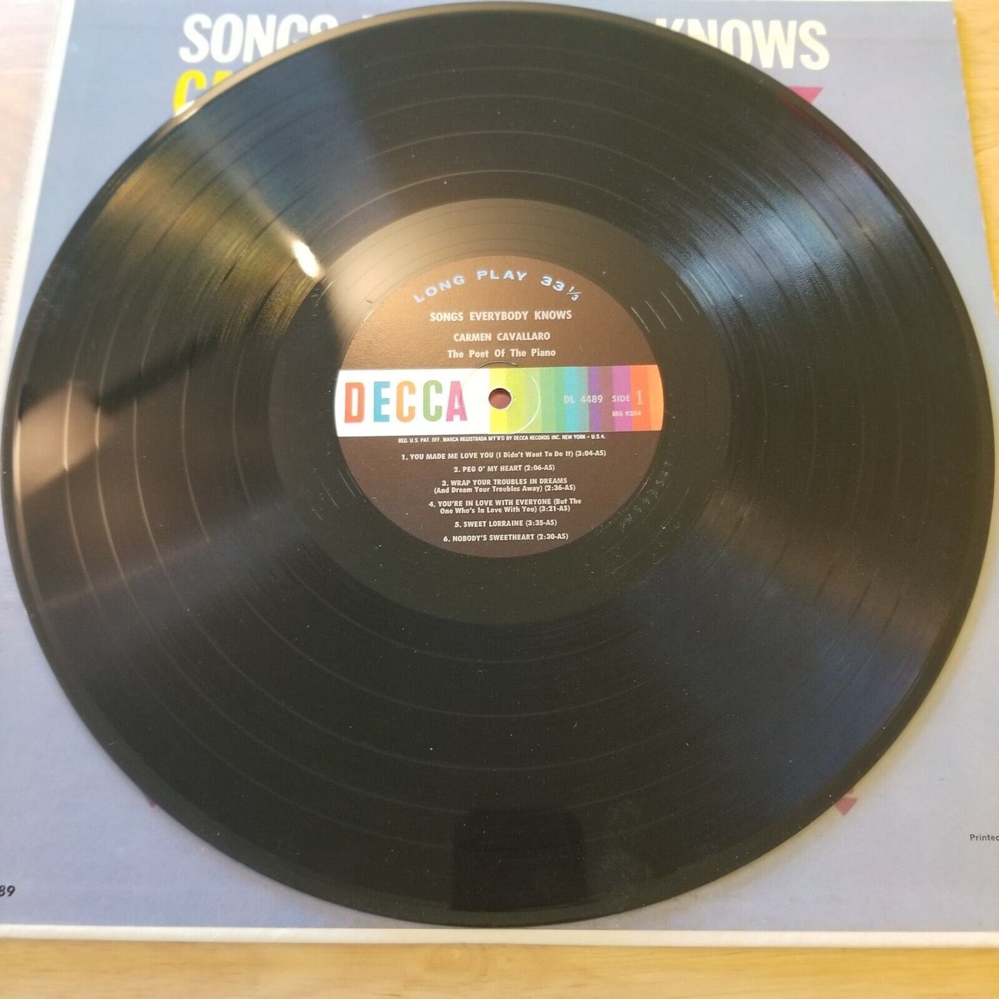 Carmen Cavallaro - Songs Everybody Knows - DL-4489 Vinyl Record LP