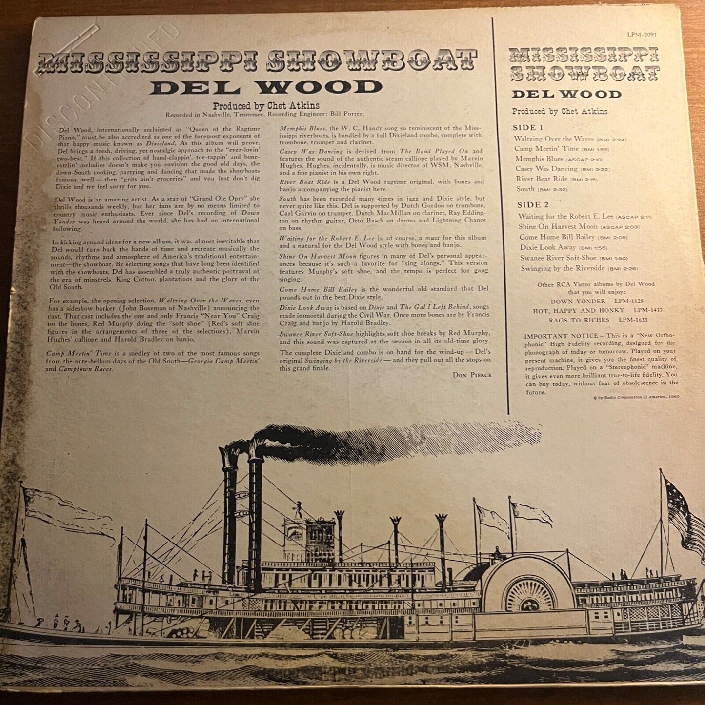 Rep Wood - Mississippi Showboat - LPM 2091 - Vinyl Record LP