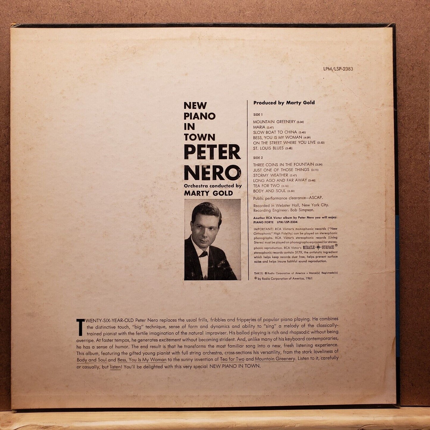 Peter Nero - New Piano In Town - LPM 2383 - Vinyl Record LP
