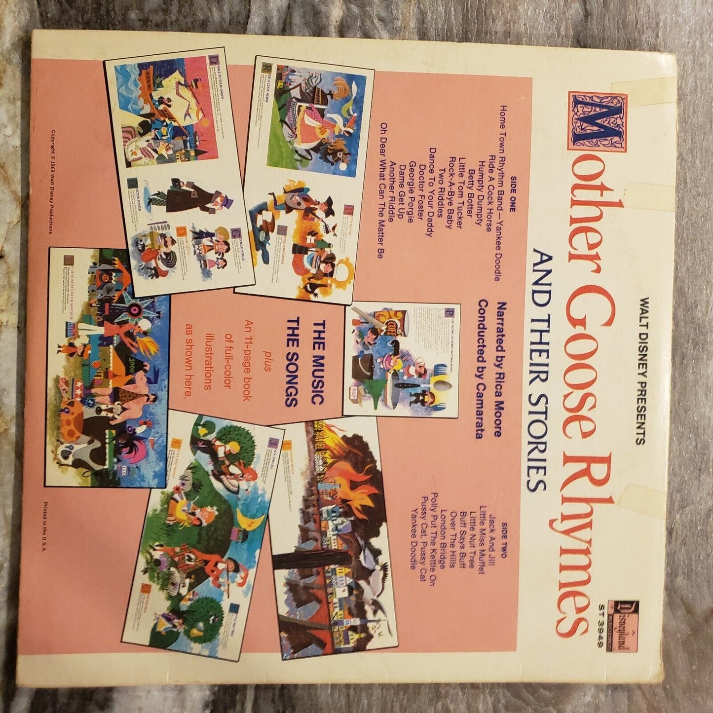 Mother Goose Rhymes And Their Stories - Walt Disney - ST-3949 Vinyl Record LP