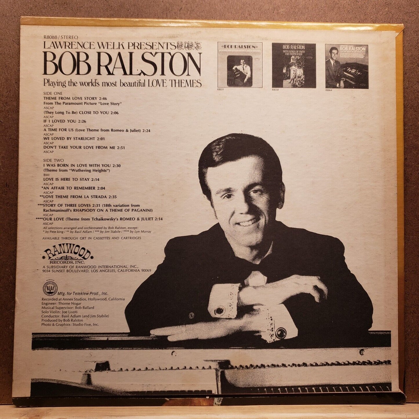 Lawrence Welk Presents - Bob Ralston - World's Most Beautiful Love Themes - LP