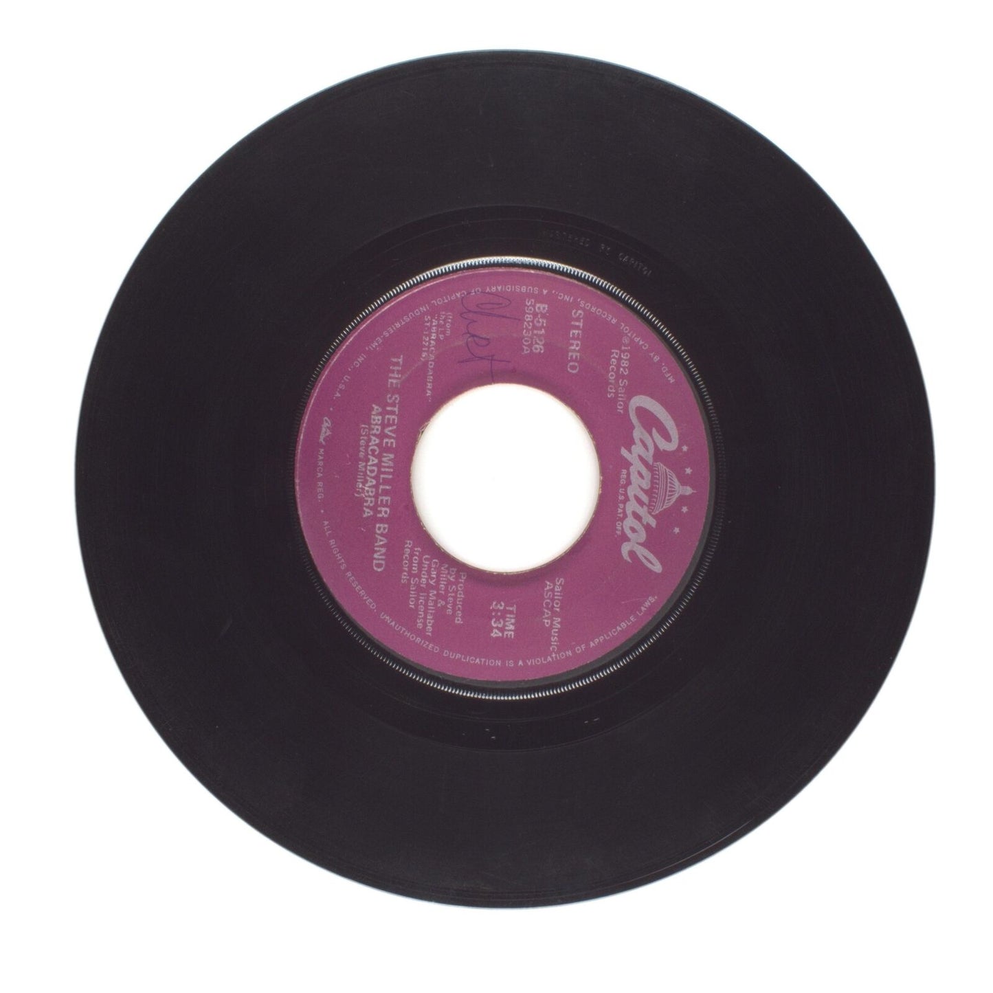 The Steve Miller Band - Baby Wanna Dance; Abracadabra - Vinyl Record 45 RPM 7"