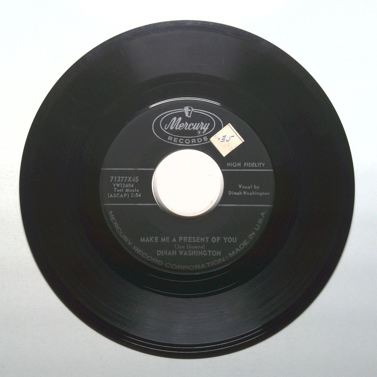 Dinah Washington - Make Me A Present Of You; All Of Me - Vinyl 45 RPM 7"