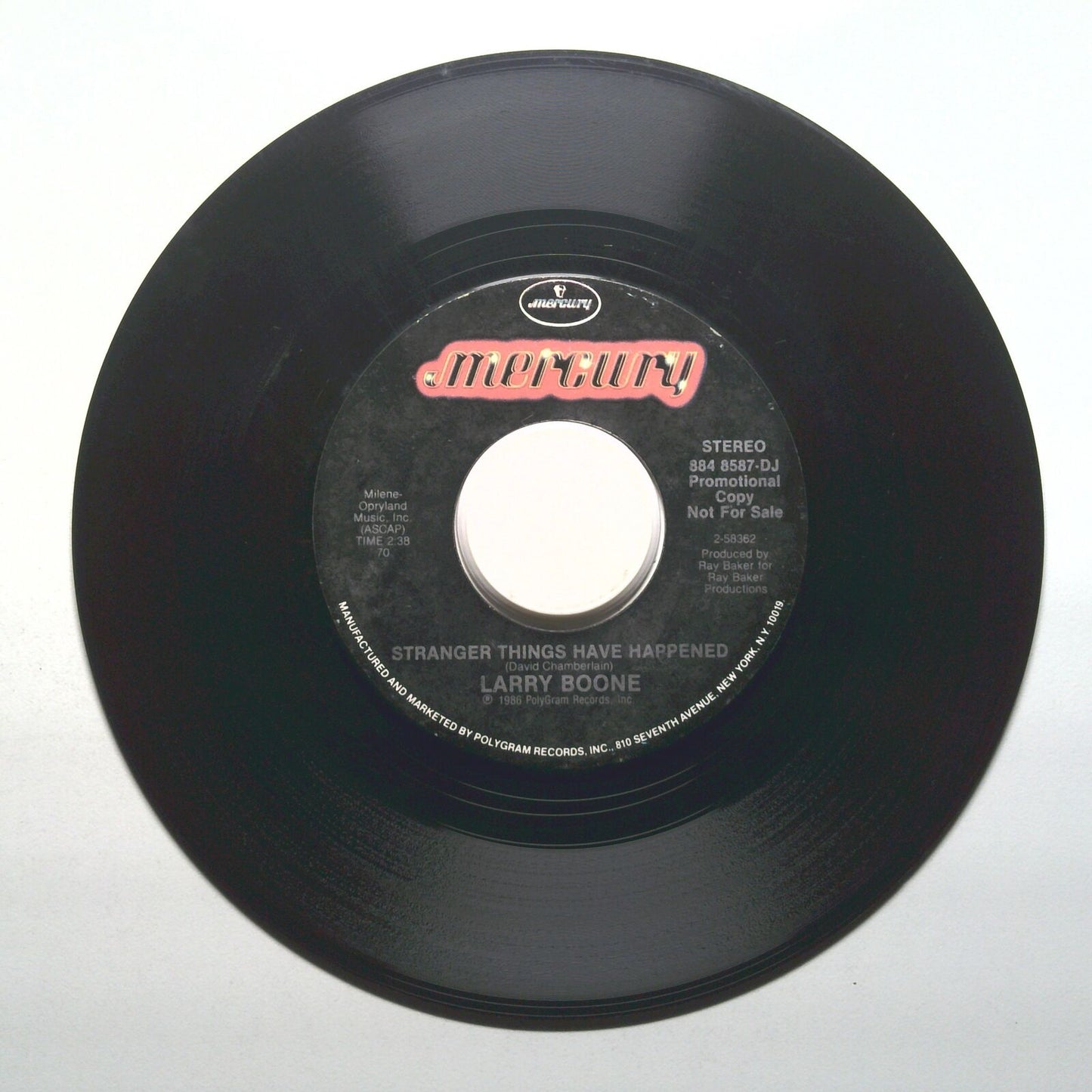Larry Boone - Stranger Things Have Happened - Promo 45 RPM 7"