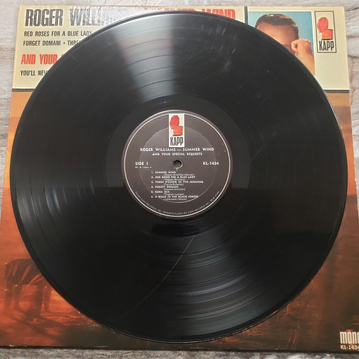 Roger Williams - Summer Wind - KL-1434 Vinyl Record LP
