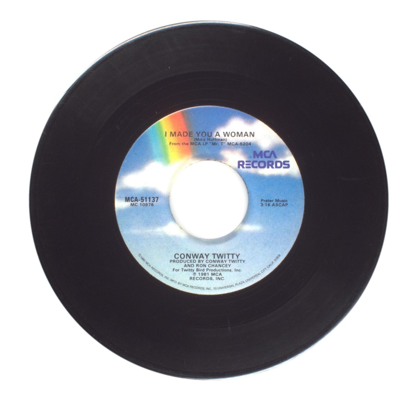 Conway Twitty - Tight Fittin' Jeans; I Made You a Woman - Vinyl Record 45 RPM 7"