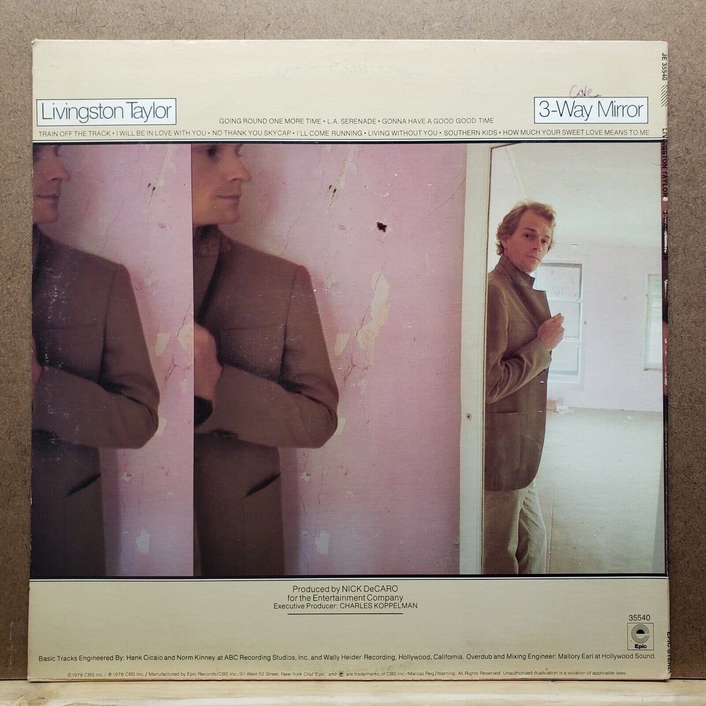 Livingston Taylor - 3-Way Mirror - JE 35540 - 1978 - Vinyl Record LP