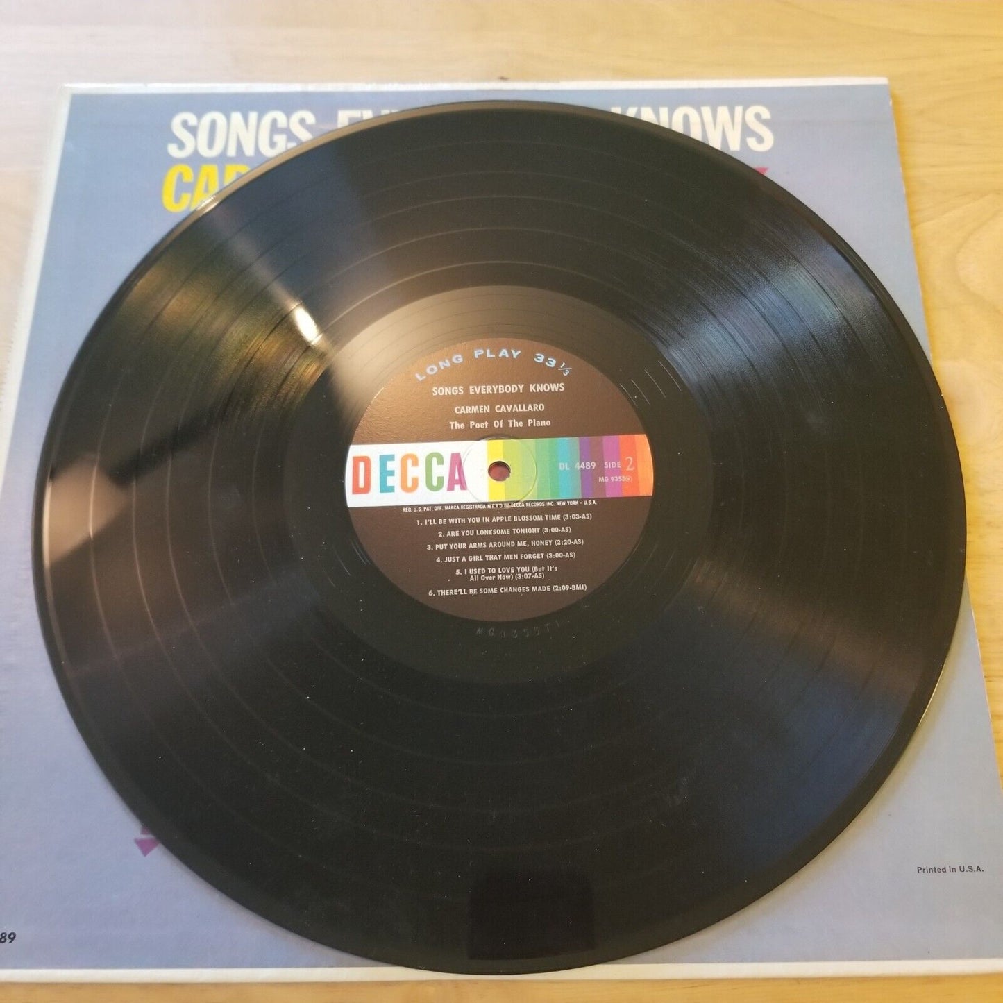 Carmen Cavallaro - Songs Everybody Knows - DL-4489 Vinyl Record LP