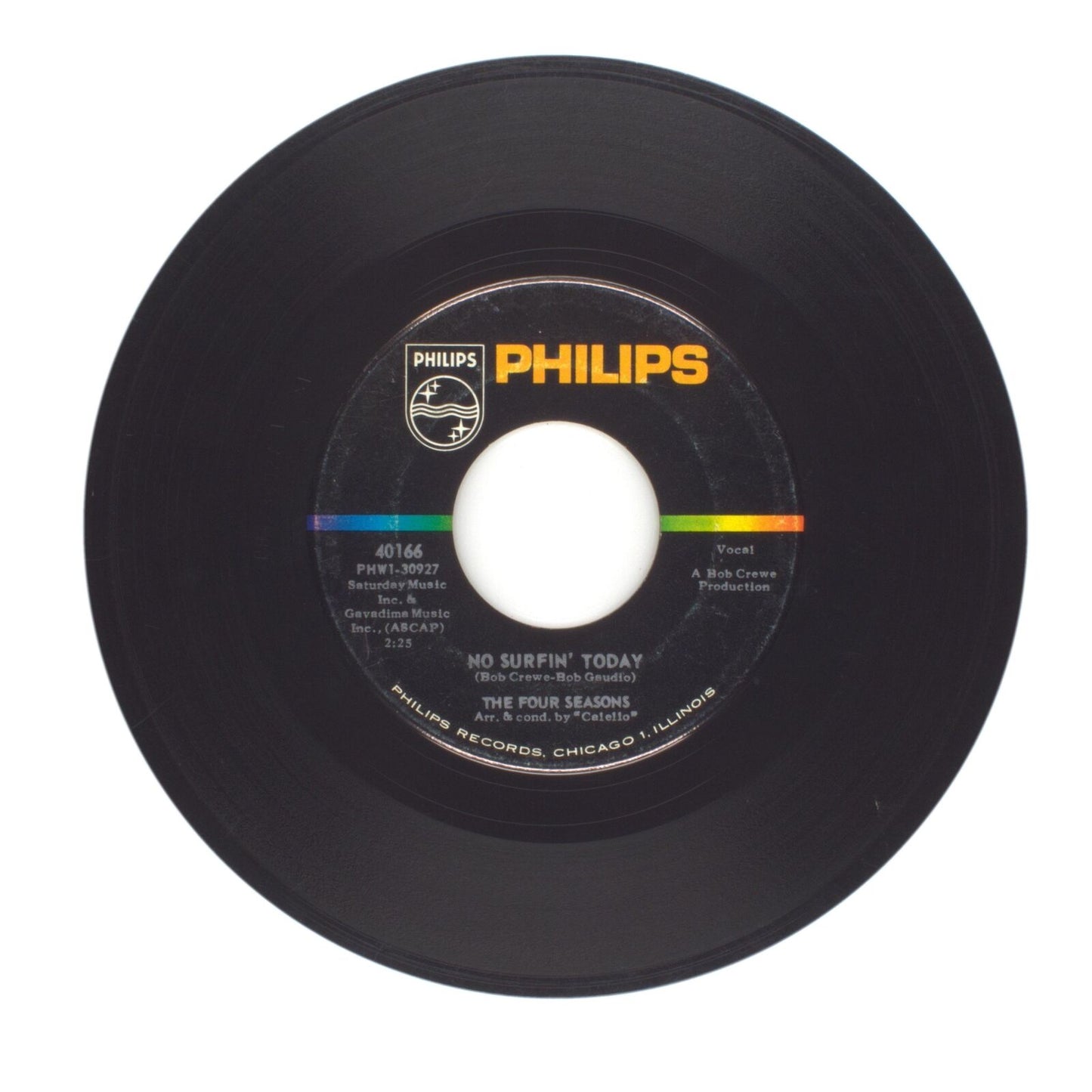 The Four Seasons - No Surfin' Today; Dawn (Go Away) - Vinyl Record 45 RPM 7"