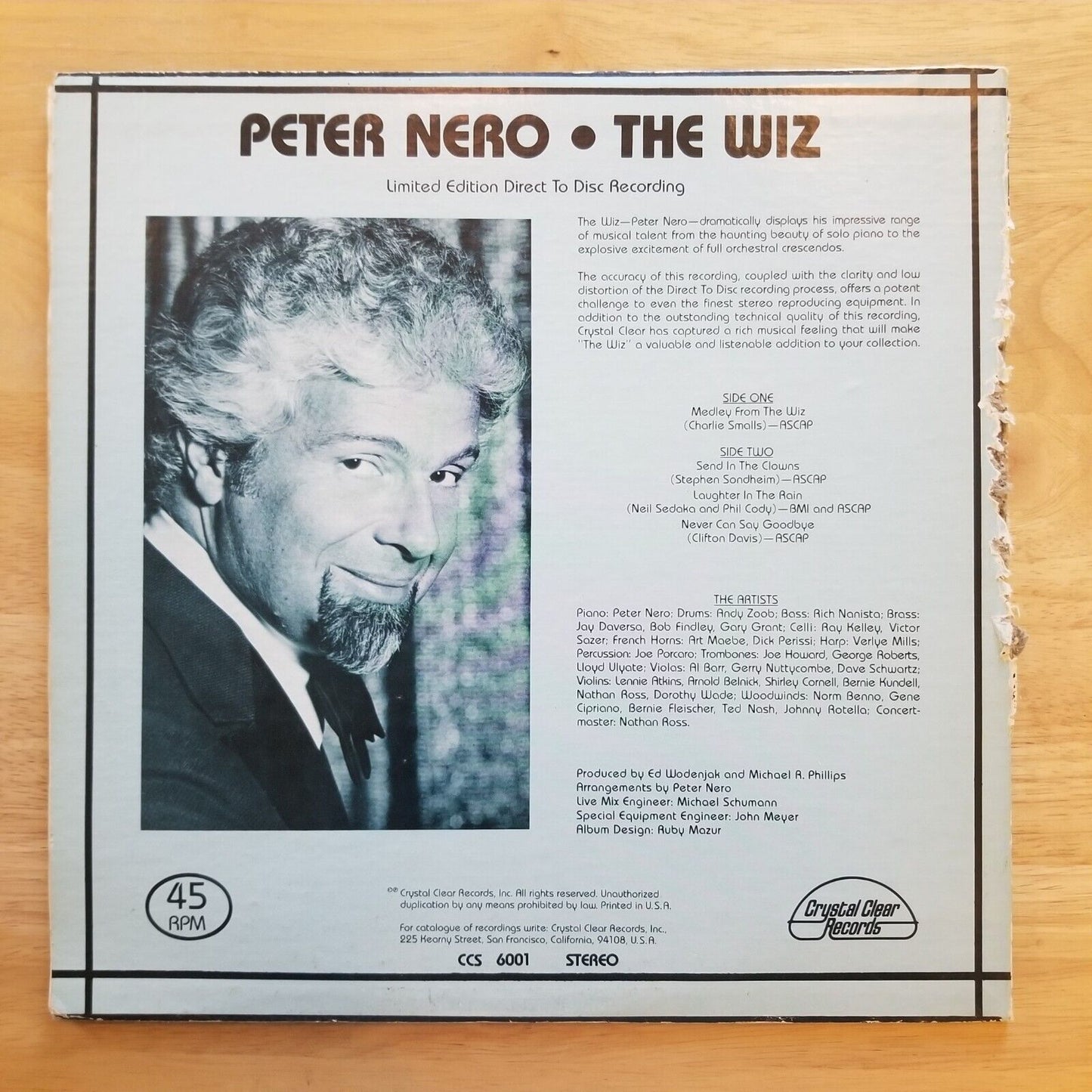 Peter Nero - The Wiz - CCS-6001 Vinyl Record LP