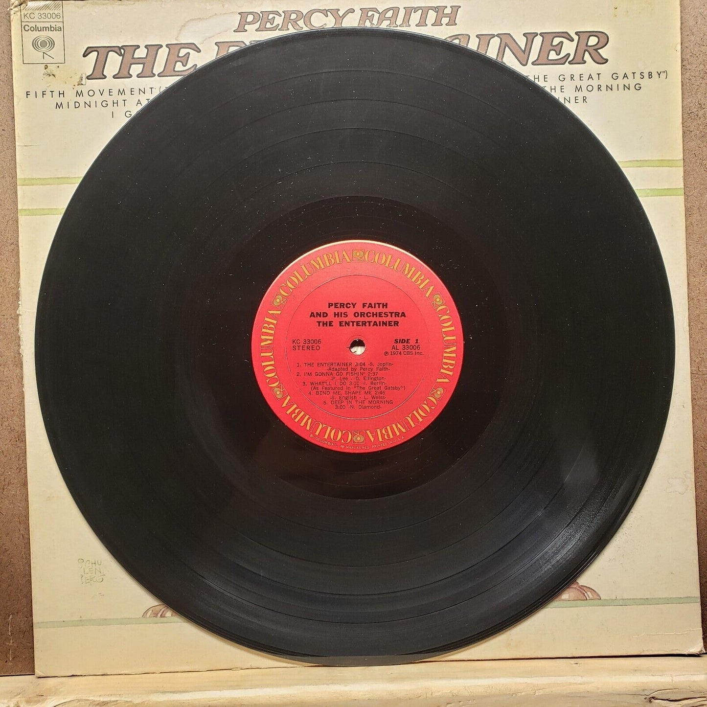 Percy Faith - The Entertainer - KC 33006 - 1974 - Vinyl Record LP