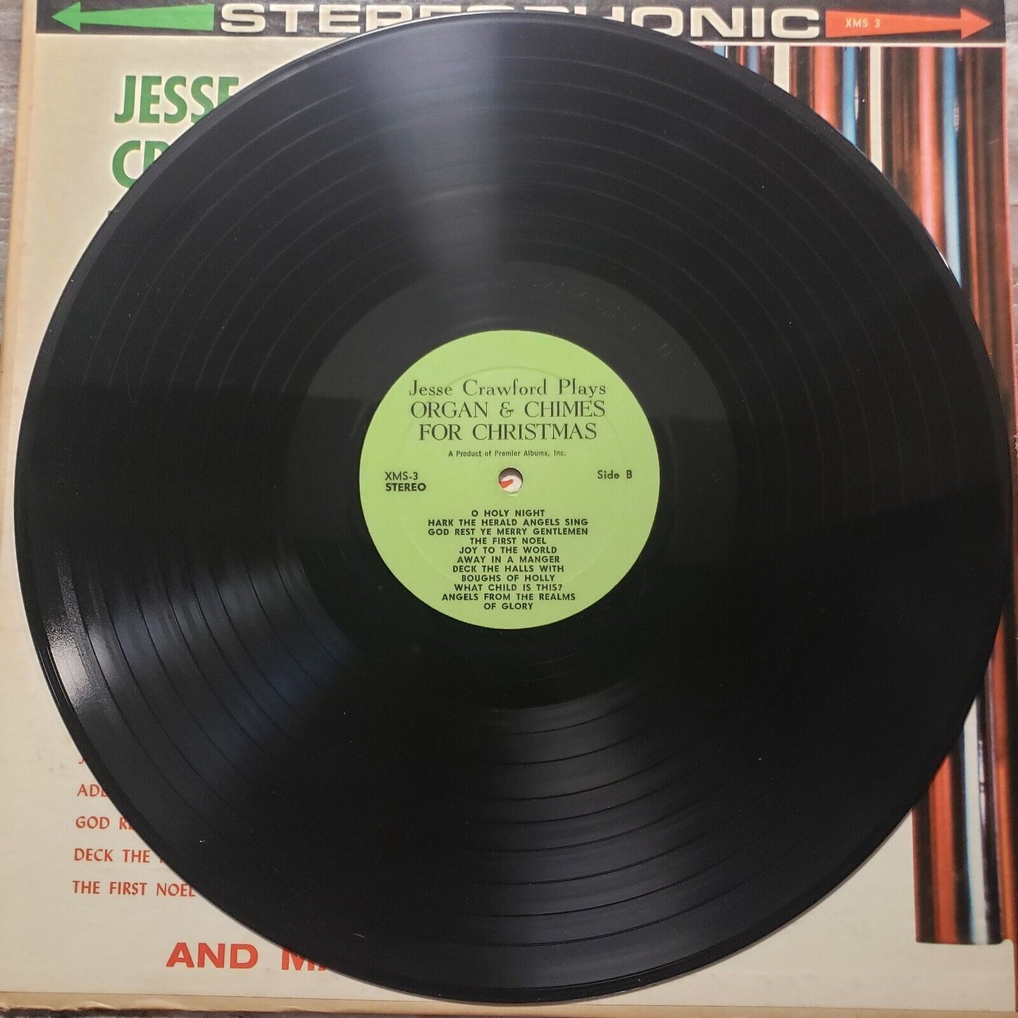 Jessee Crawford Plays Organ And Chimes For Christmas - XMS-3 Vinyl Record LP