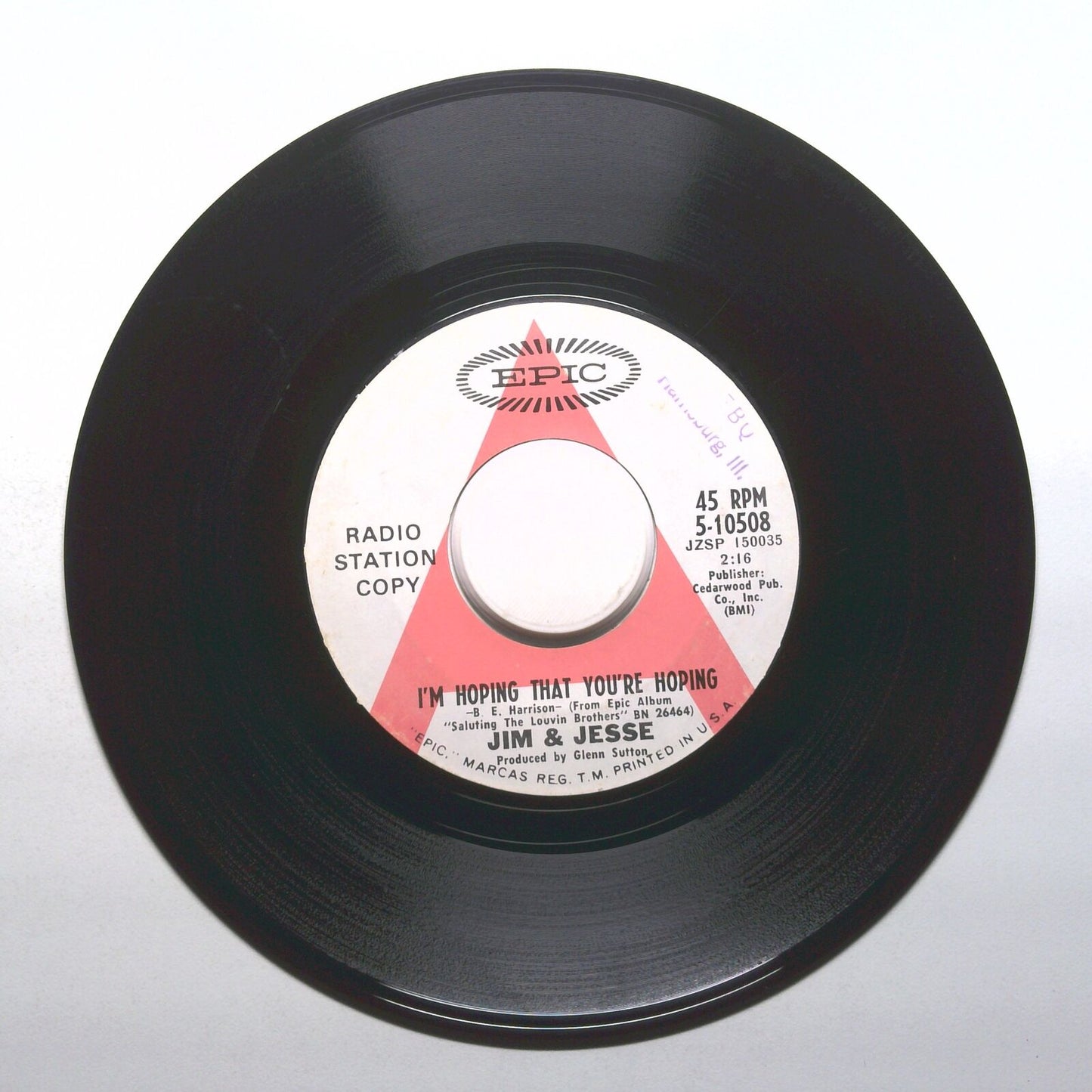 Jim & Jesse - When I Stop Dreaming; I'm Hoping That You're Hoping - 45 RPM 7"