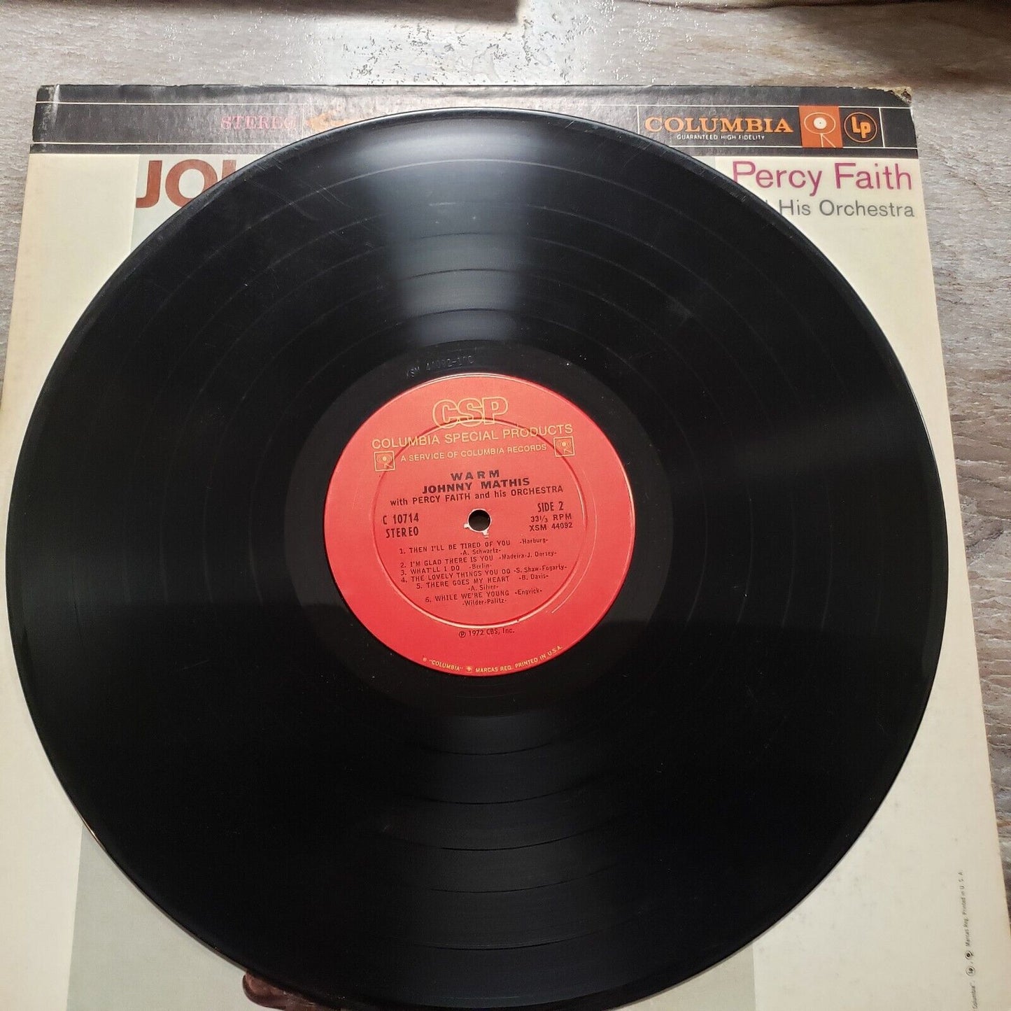 Johnny Mathis, Percy Faith - Warm - C 10714 Vinyl Record LP