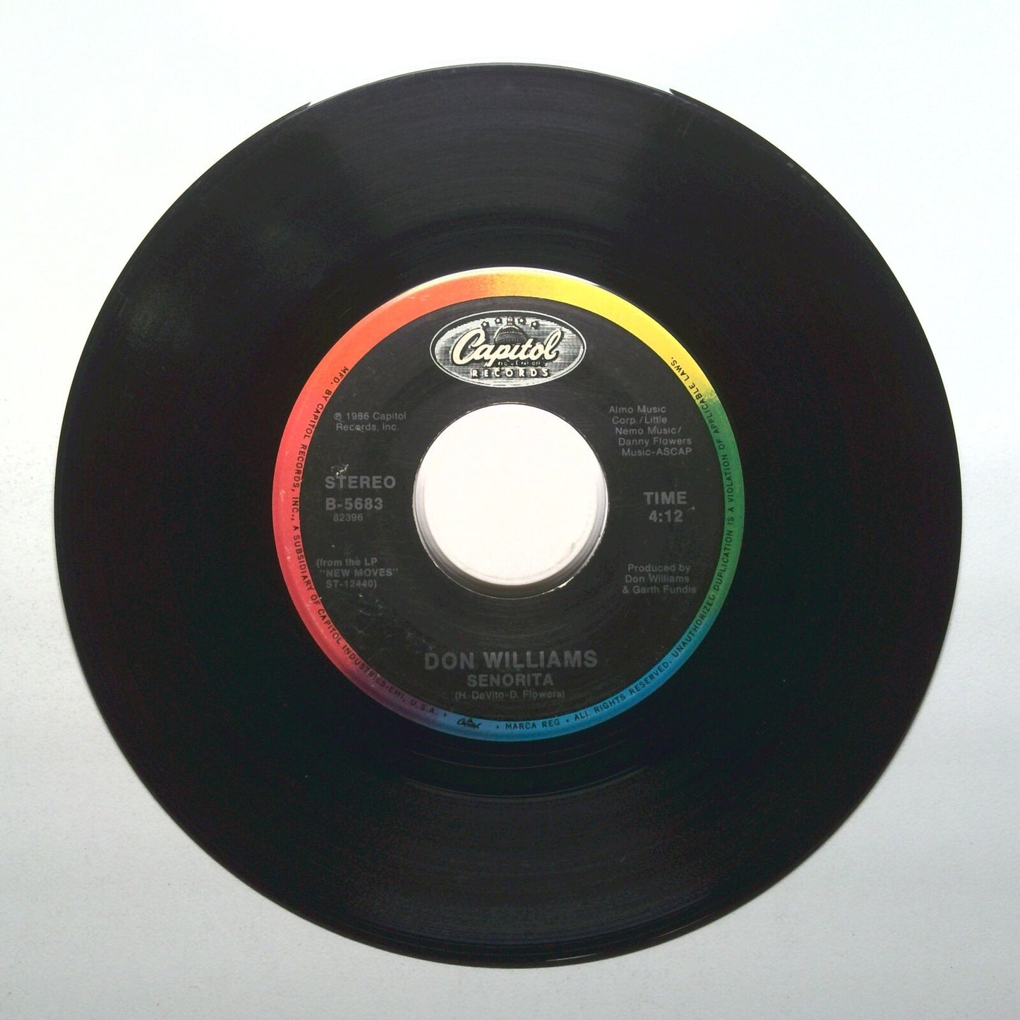 Don Williams - Senorita; Send Her Roses - Vinyl 45 RPM 7"