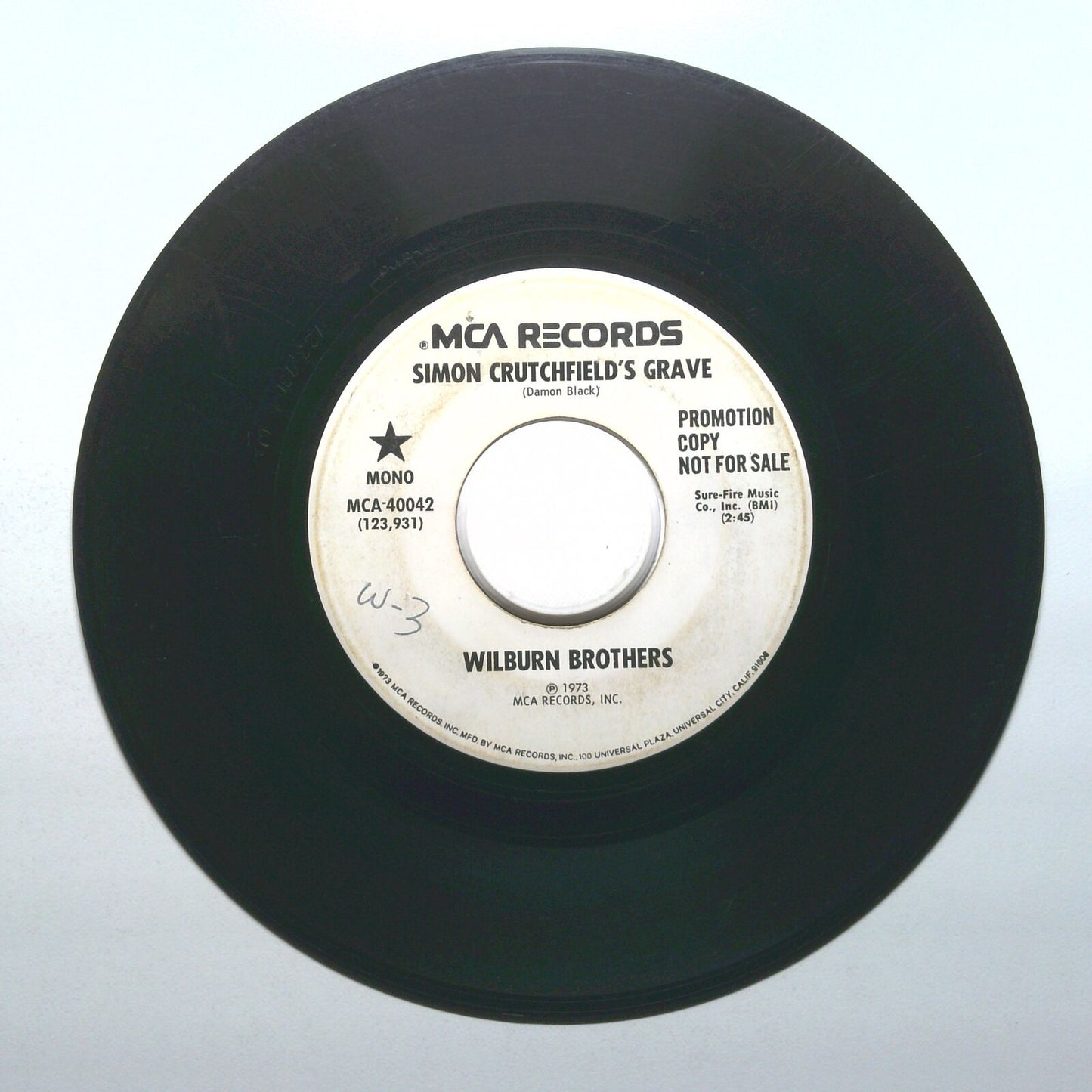 Wilburn Brothers - Simon Crutchfield's Grave - Promo Vinyl 45 RPM 7"