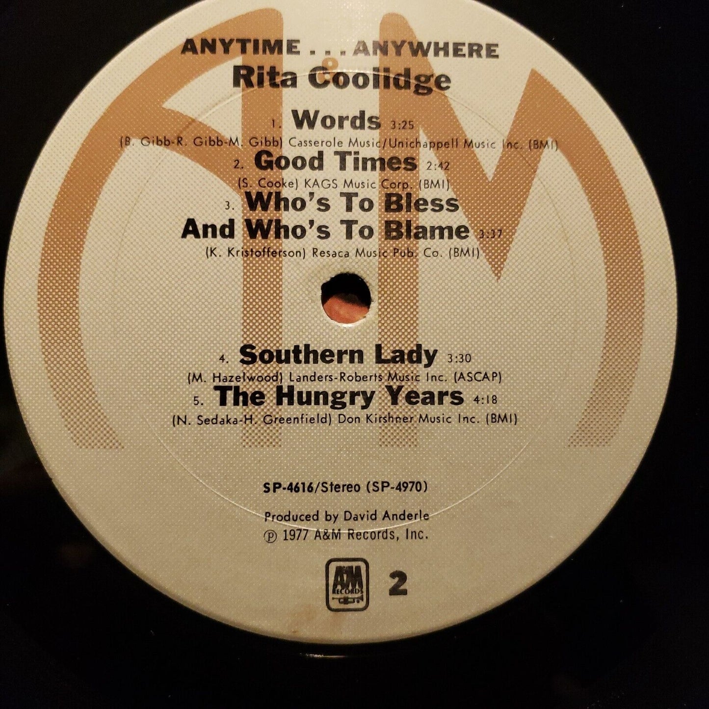 Rita Coolidge - Anytime... Anywhere - 1977 SP-4616 Record Vinyl LP